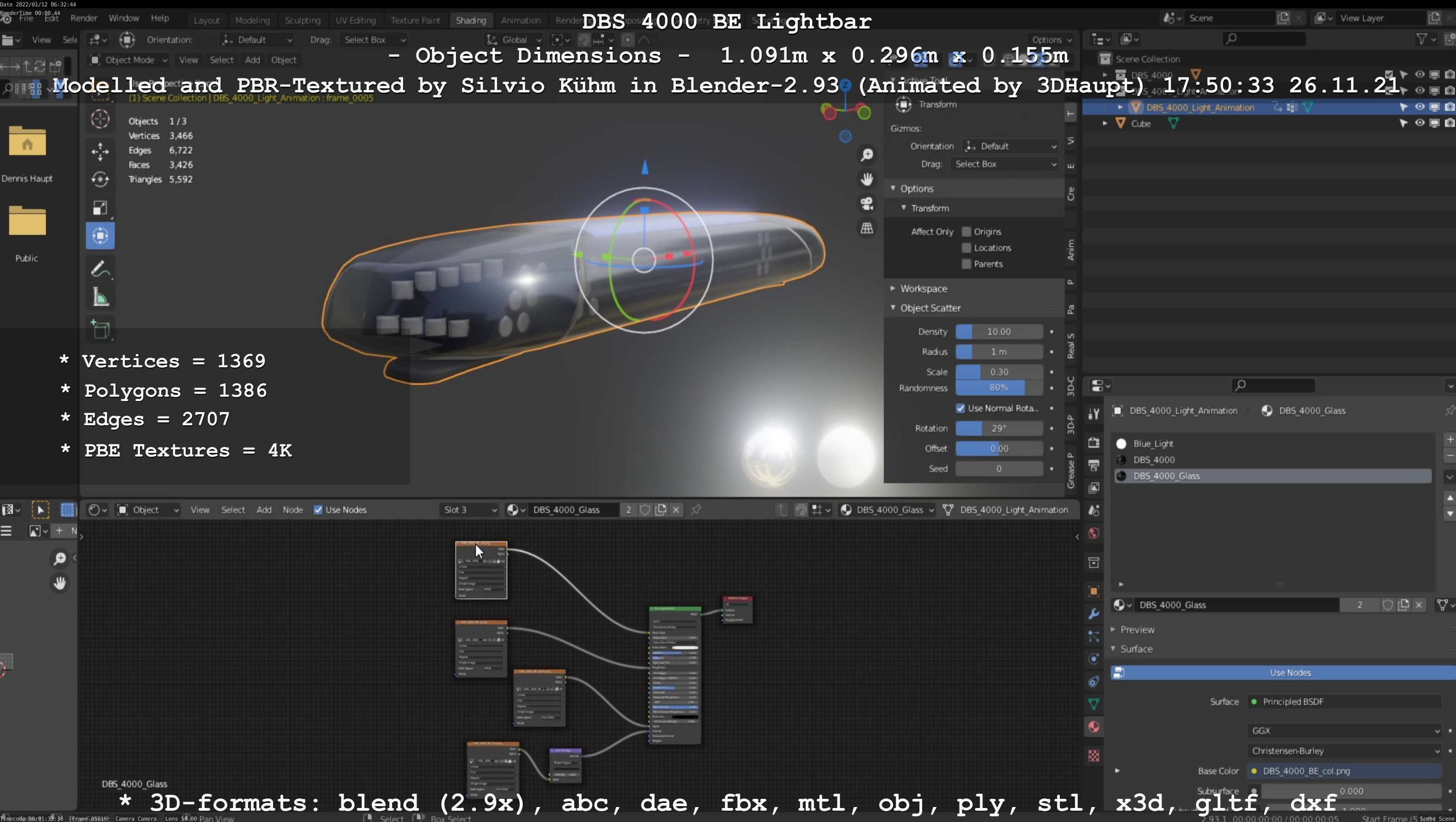 Animated DBS 4000 BE Lightbar Low-poly 3D model_117