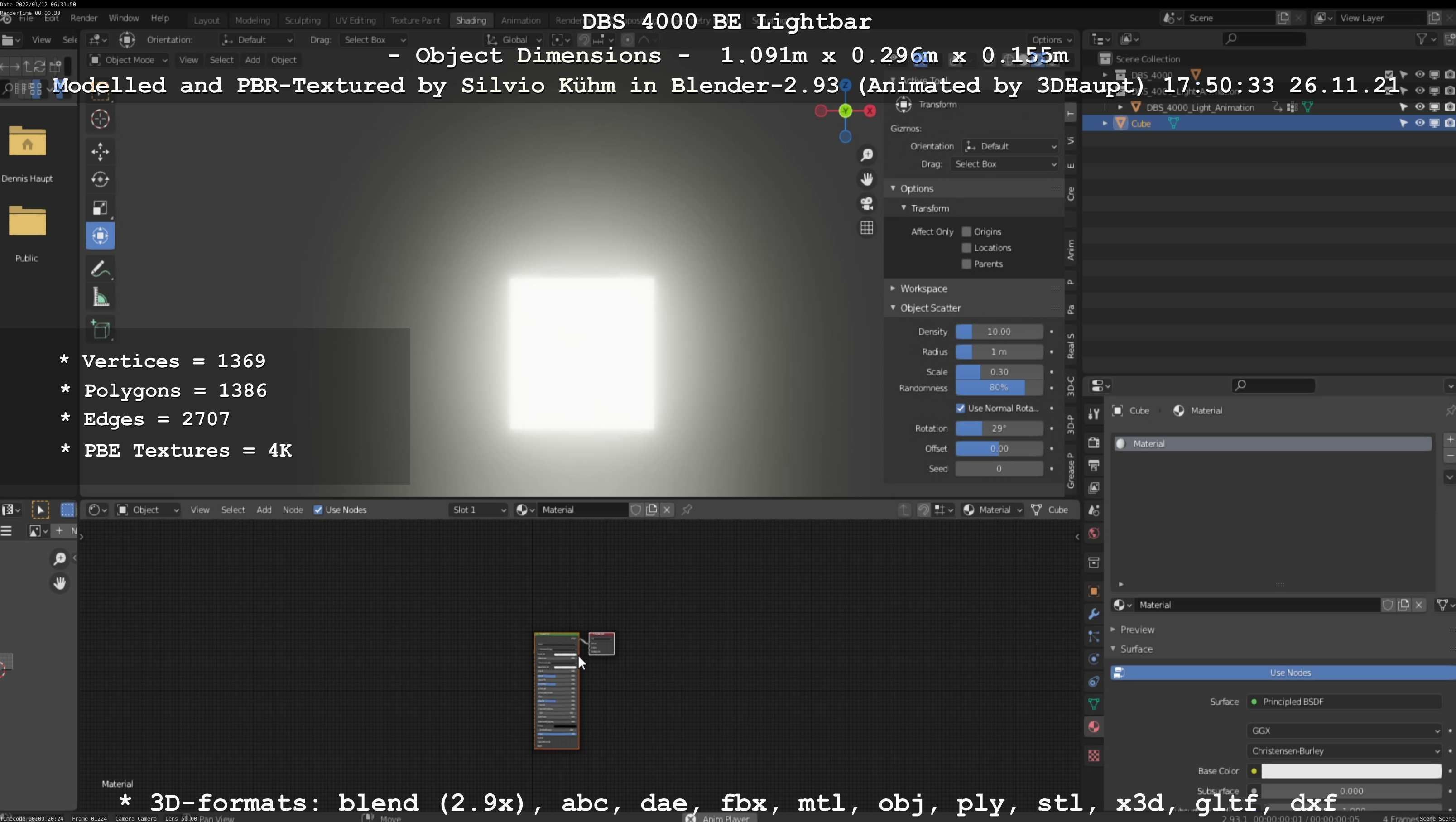 Animated DBS 4000 BE Lightbar Low-poly 3D model_70