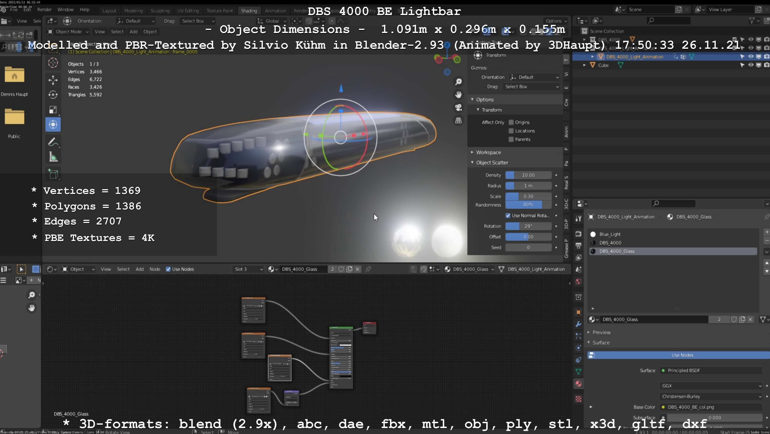 Animated DBS 4000 BE Lightbar Low-poly 3D model_118
