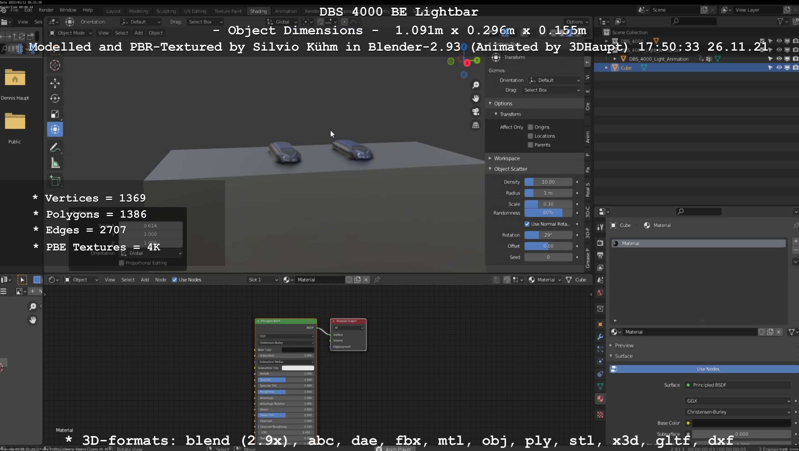 Animated DBS 4000 BE Lightbar Low-poly 3D model_78