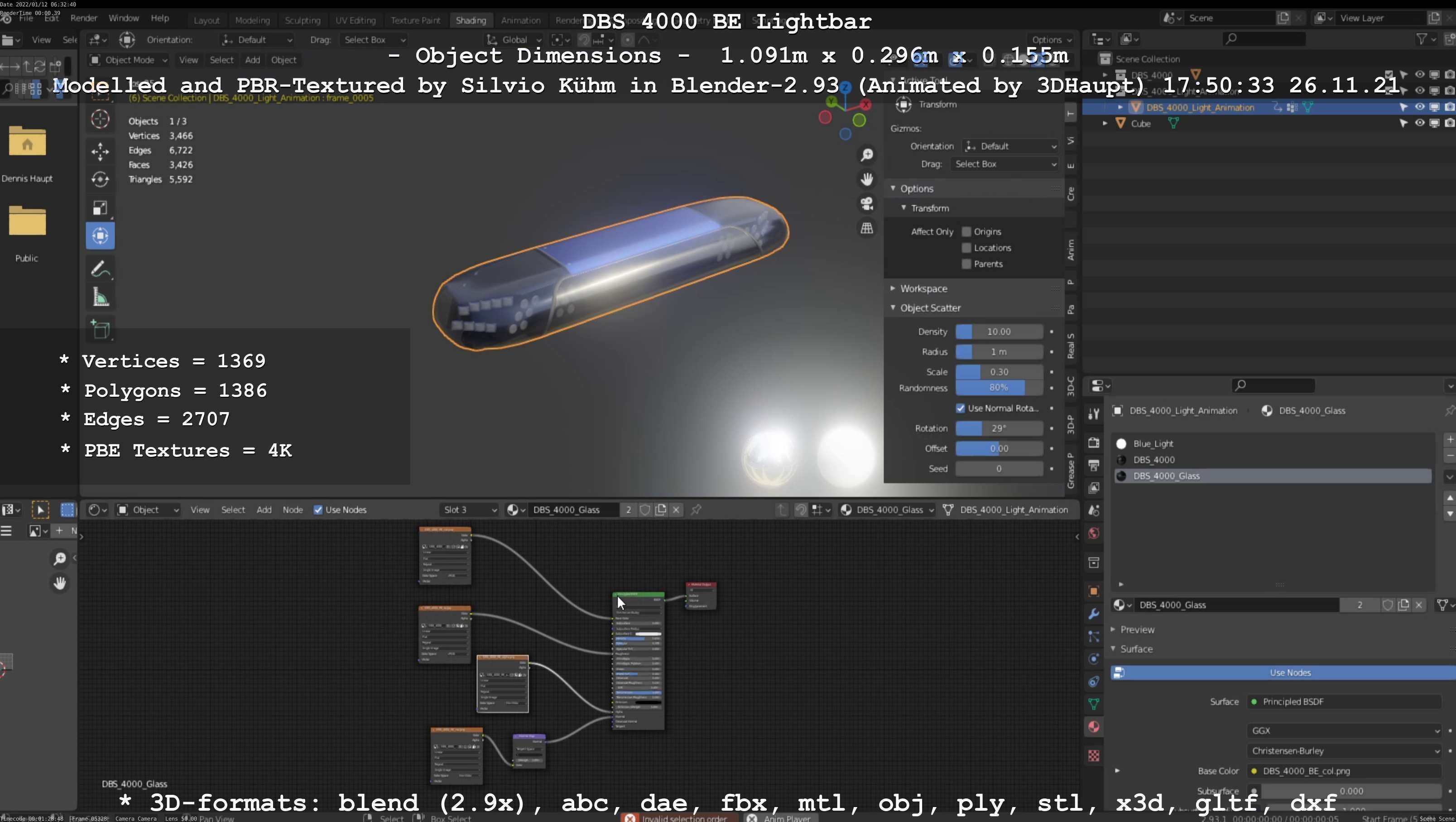 Animated DBS 4000 BE Lightbar Low-poly 3D model_46