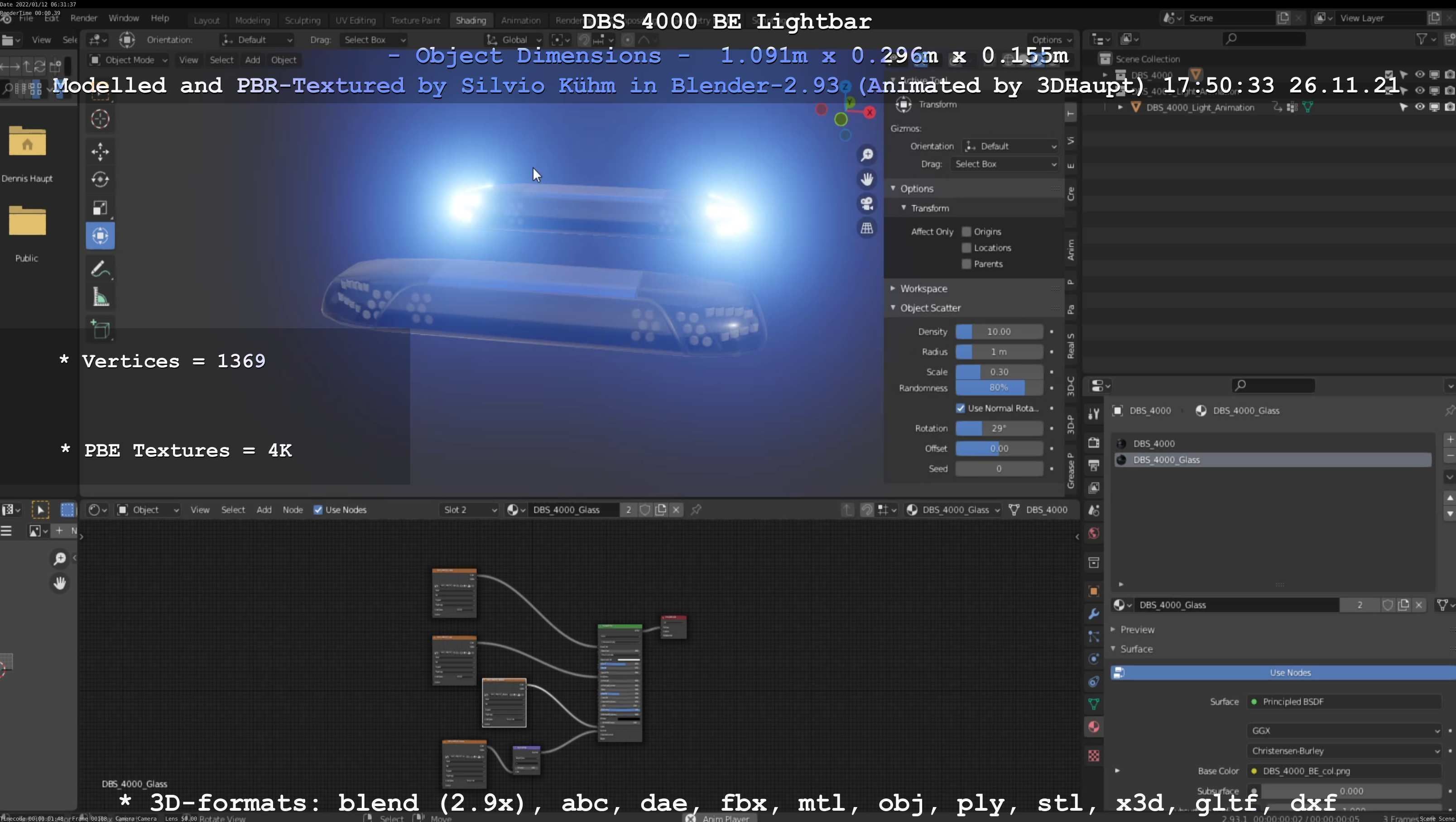 Animated DBS 4000 BE Lightbar Low-poly 3D model_52