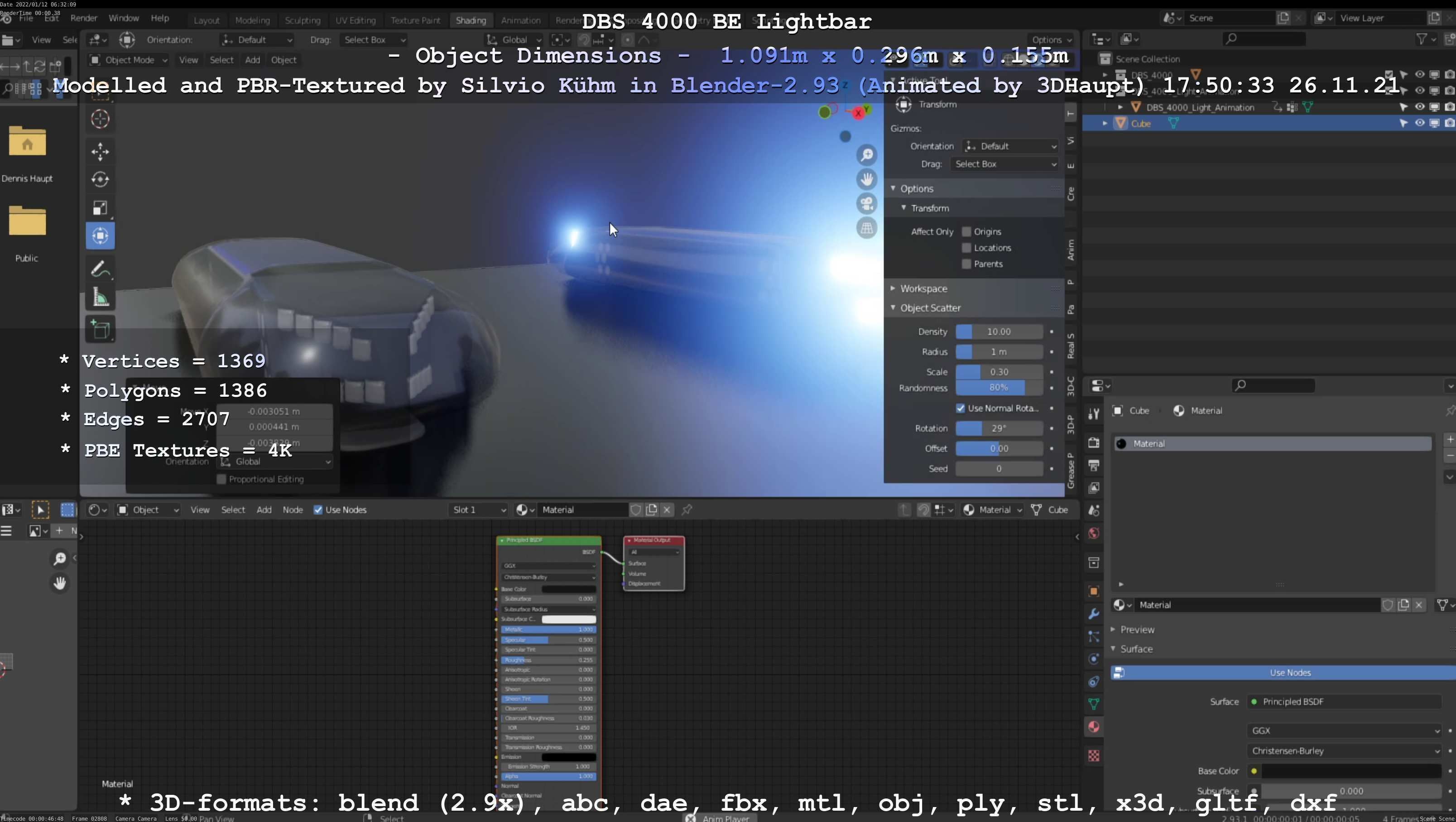 Animated DBS 4000 BE Lightbar Low-poly 3D model_51