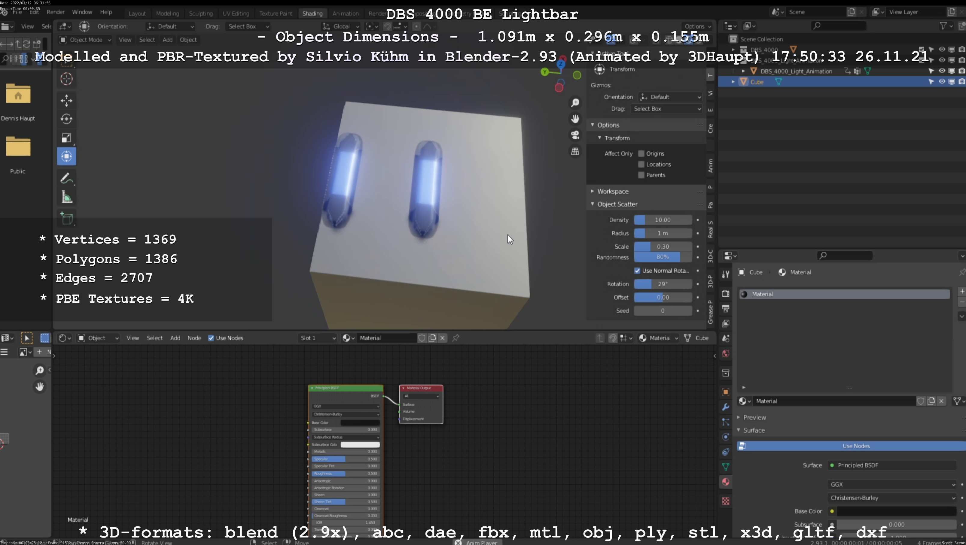 Animated DBS 4000 BE Lightbar Low-poly 3D model_72