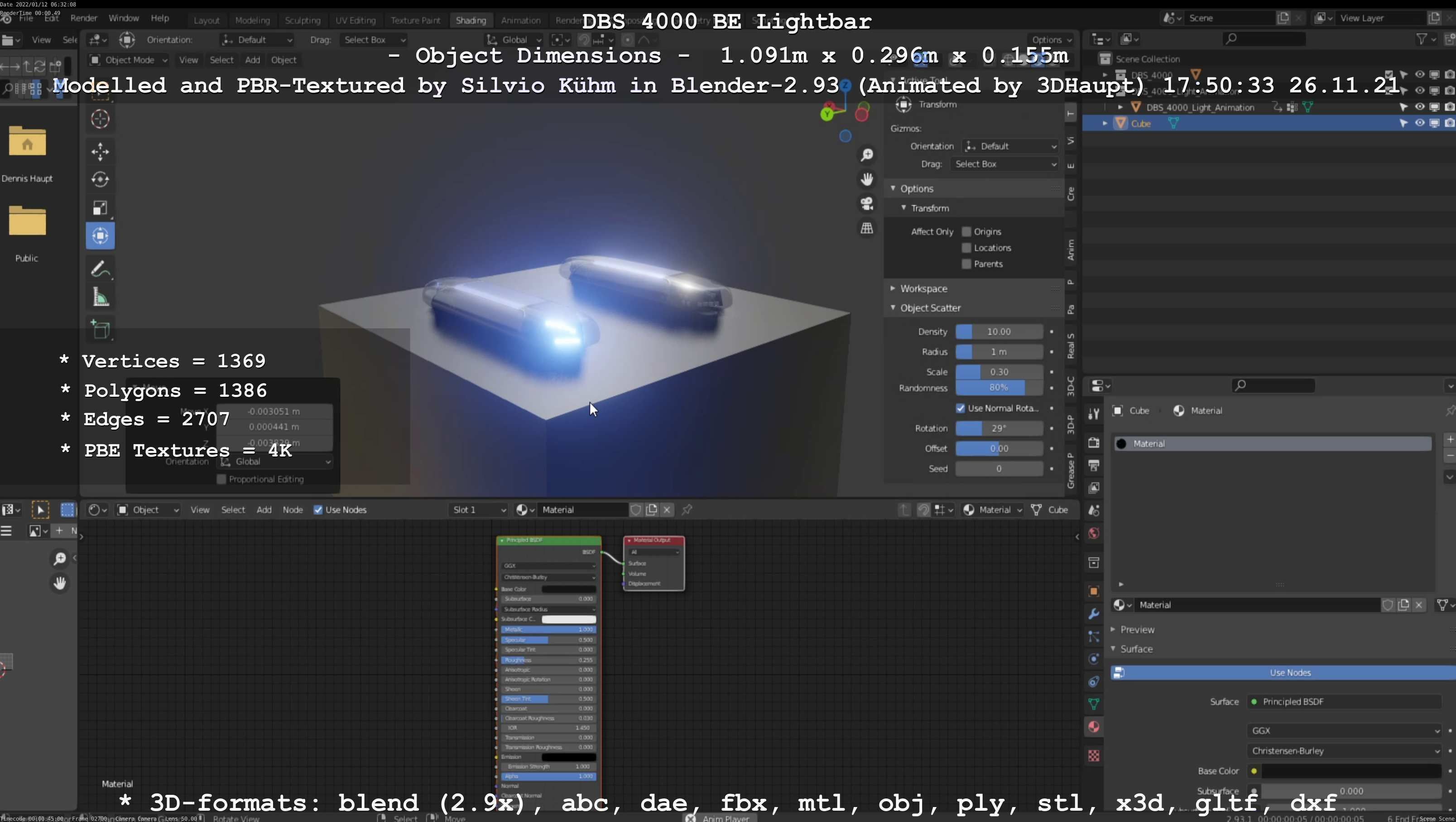 Animated DBS 4000 BE Lightbar Low-poly 3D model_97
