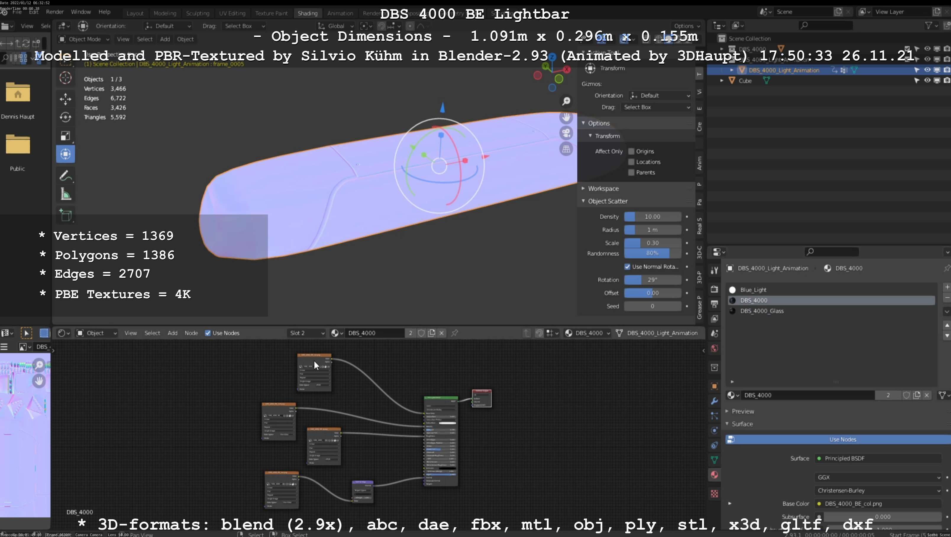 Animated DBS 4000 BE Lightbar Low-poly 3D model_126