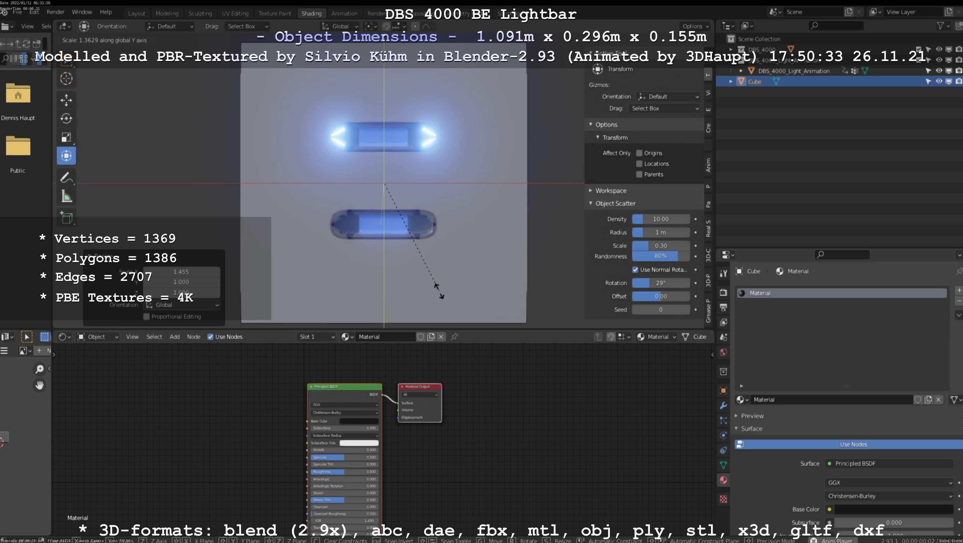Animated DBS 4000 BE Lightbar Low-poly 3D model_75