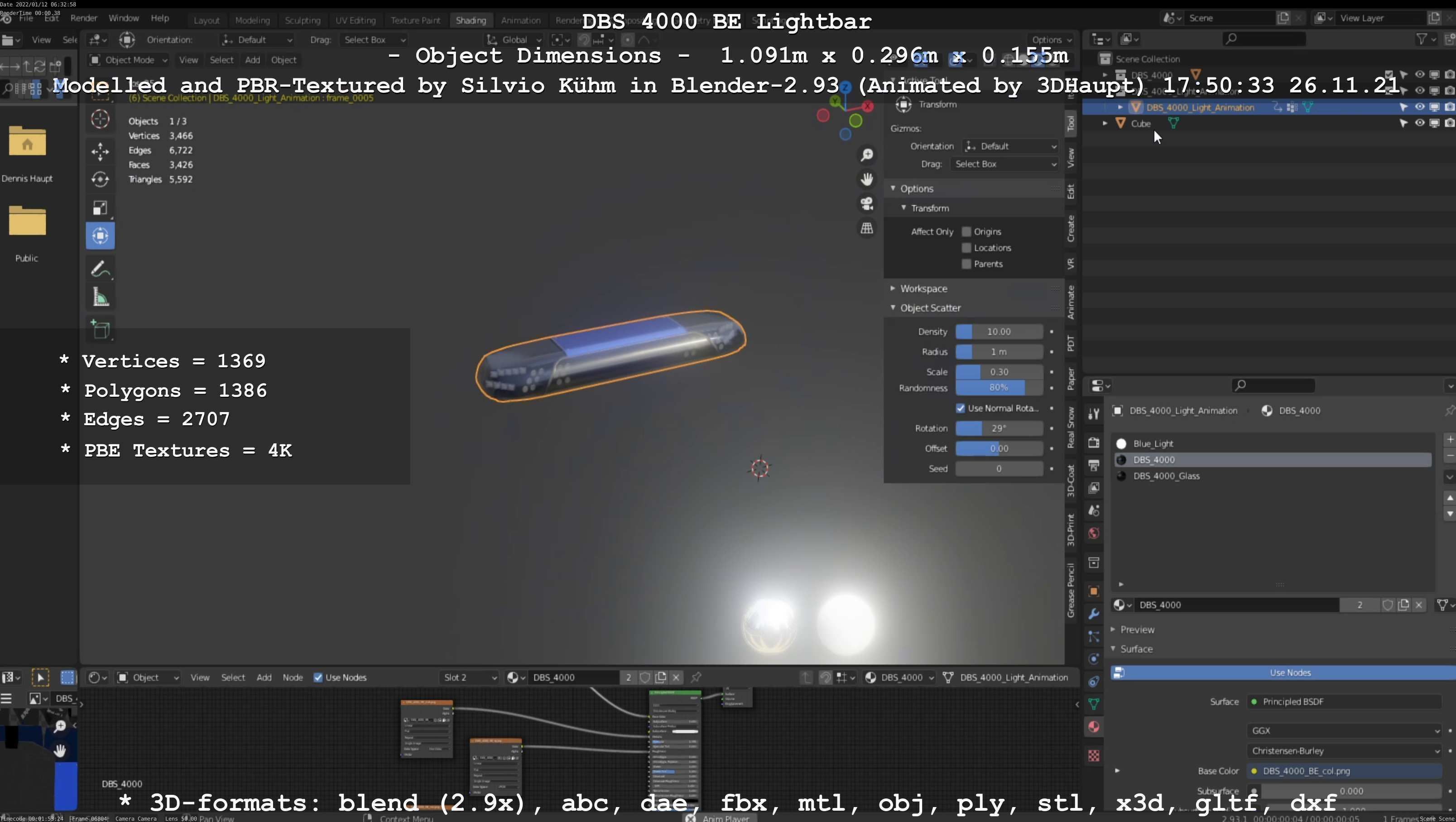 Animated DBS 4000 BE Lightbar Low-poly 3D model_139