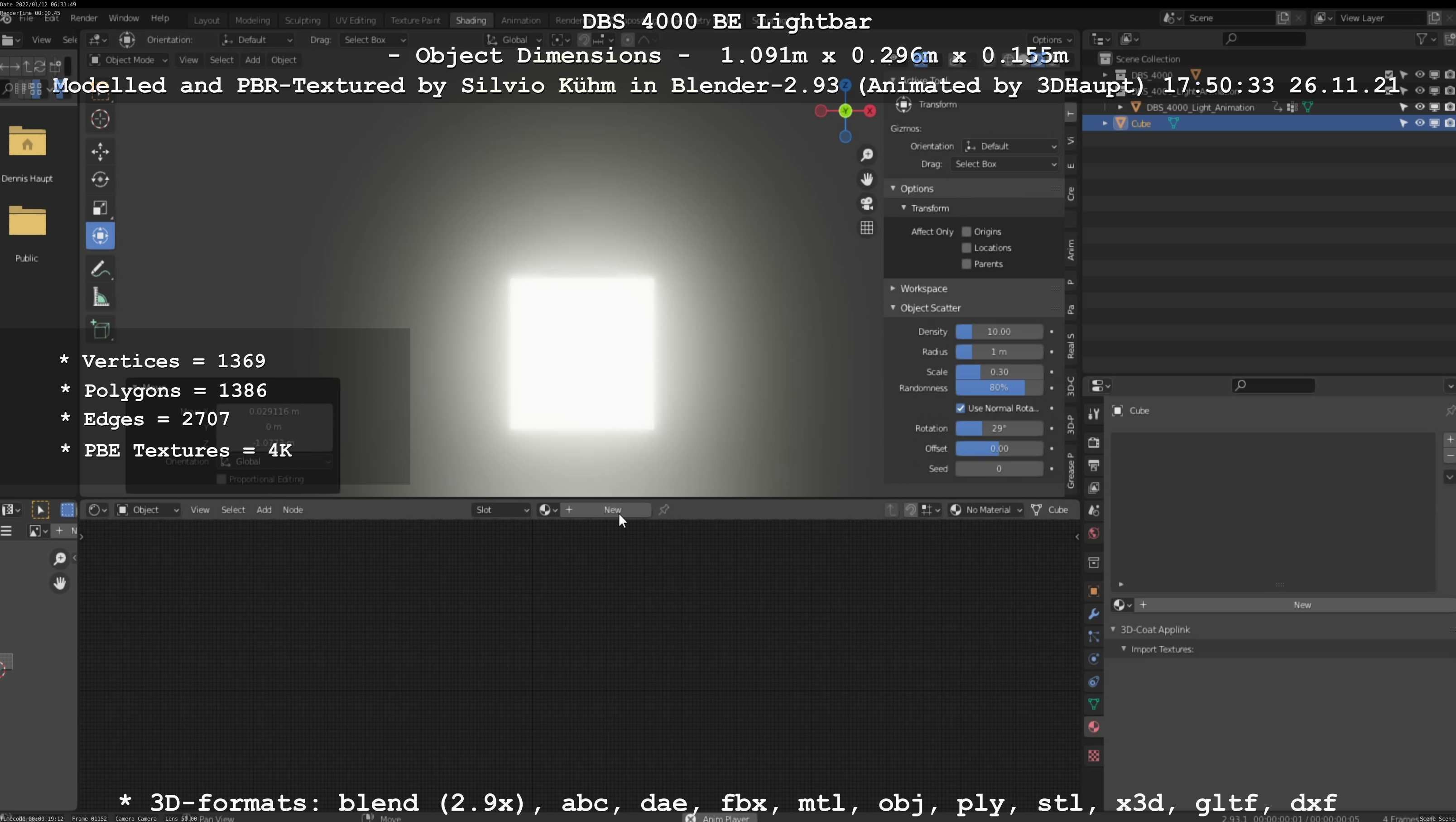 Animated DBS 4000 BE Lightbar Low-poly 3D model_68