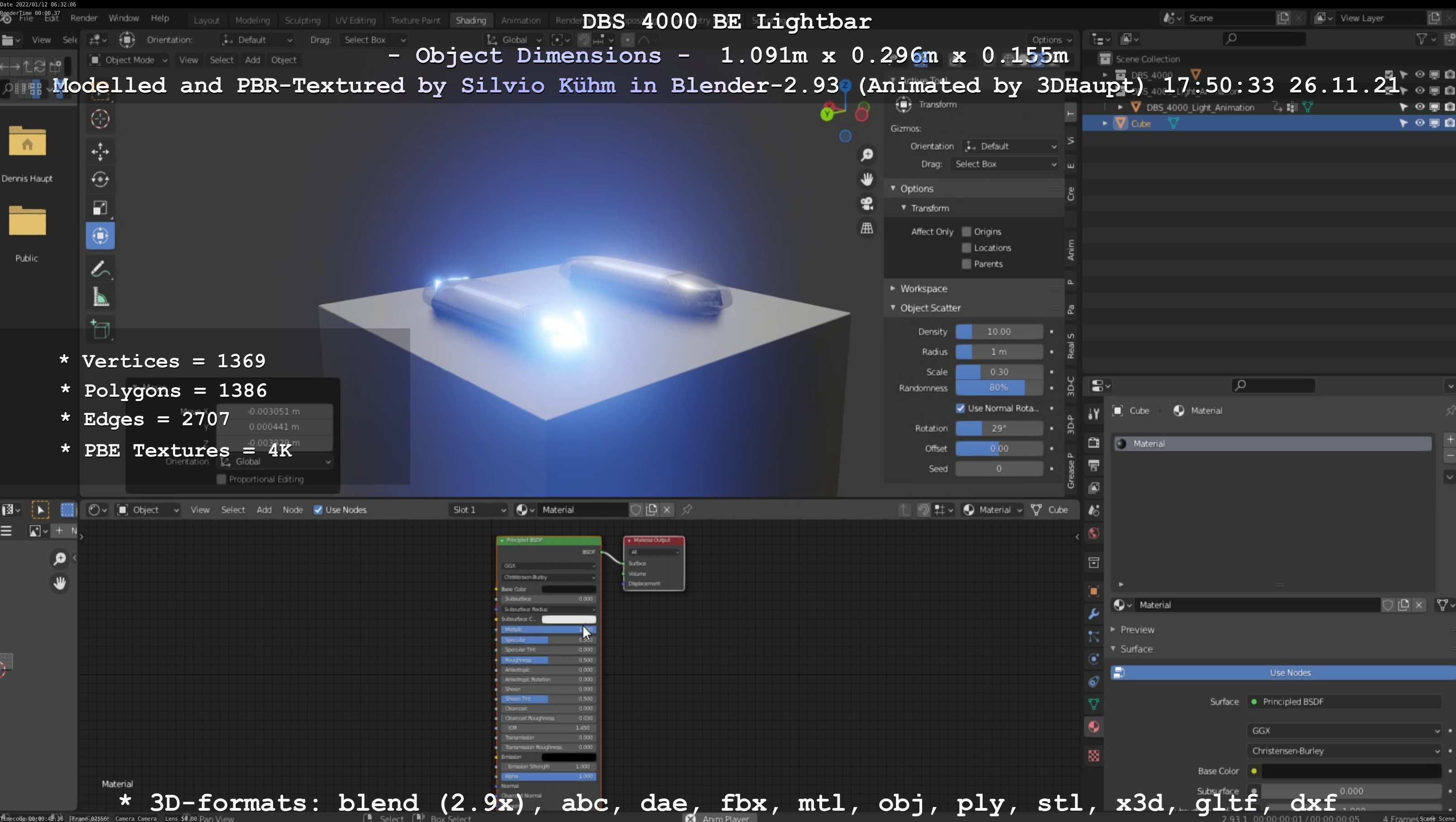 Animated DBS 4000 BE Lightbar Low-poly 3D model_145