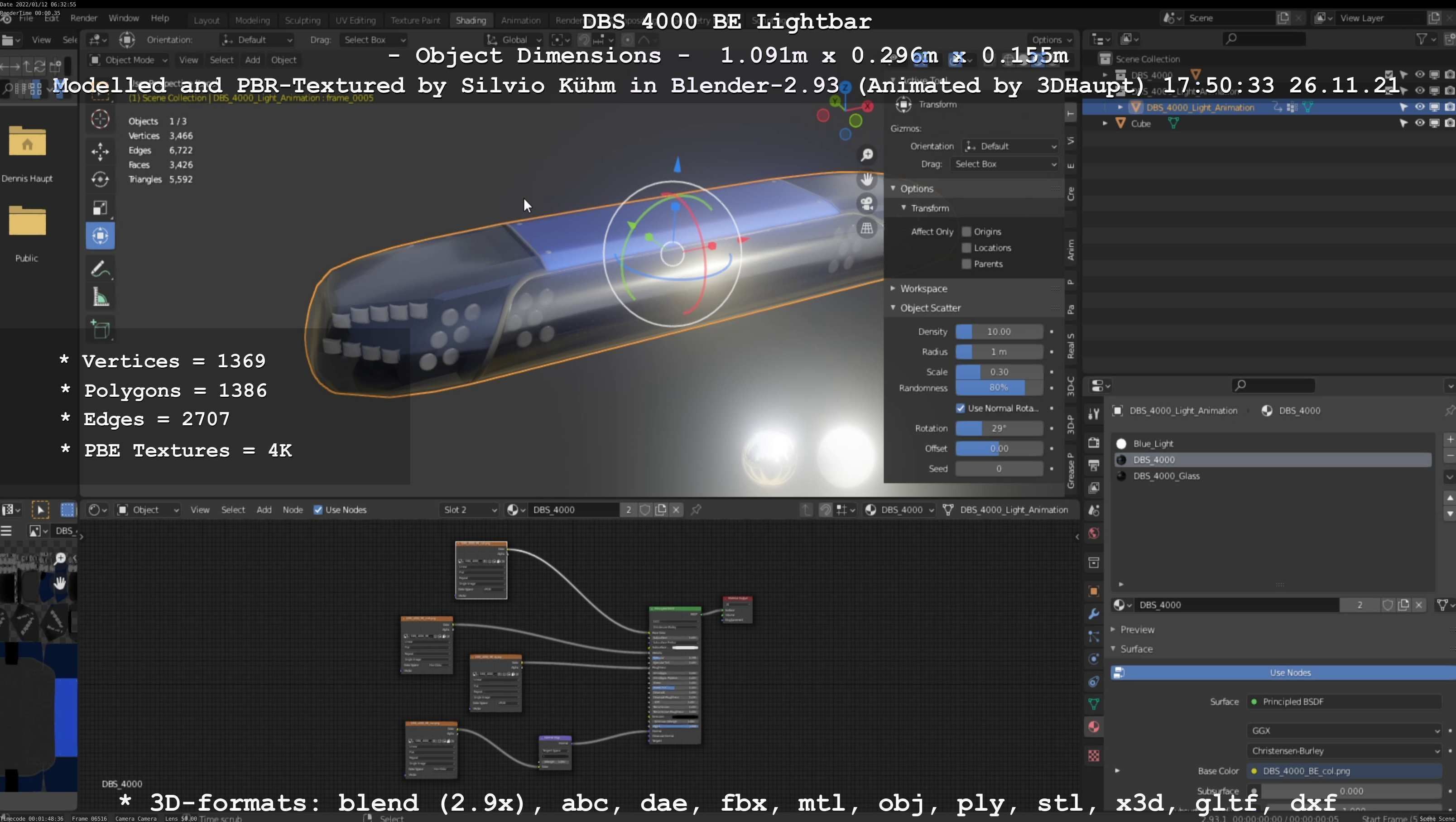 Animated DBS 4000 BE Lightbar Low-poly 3D model_141