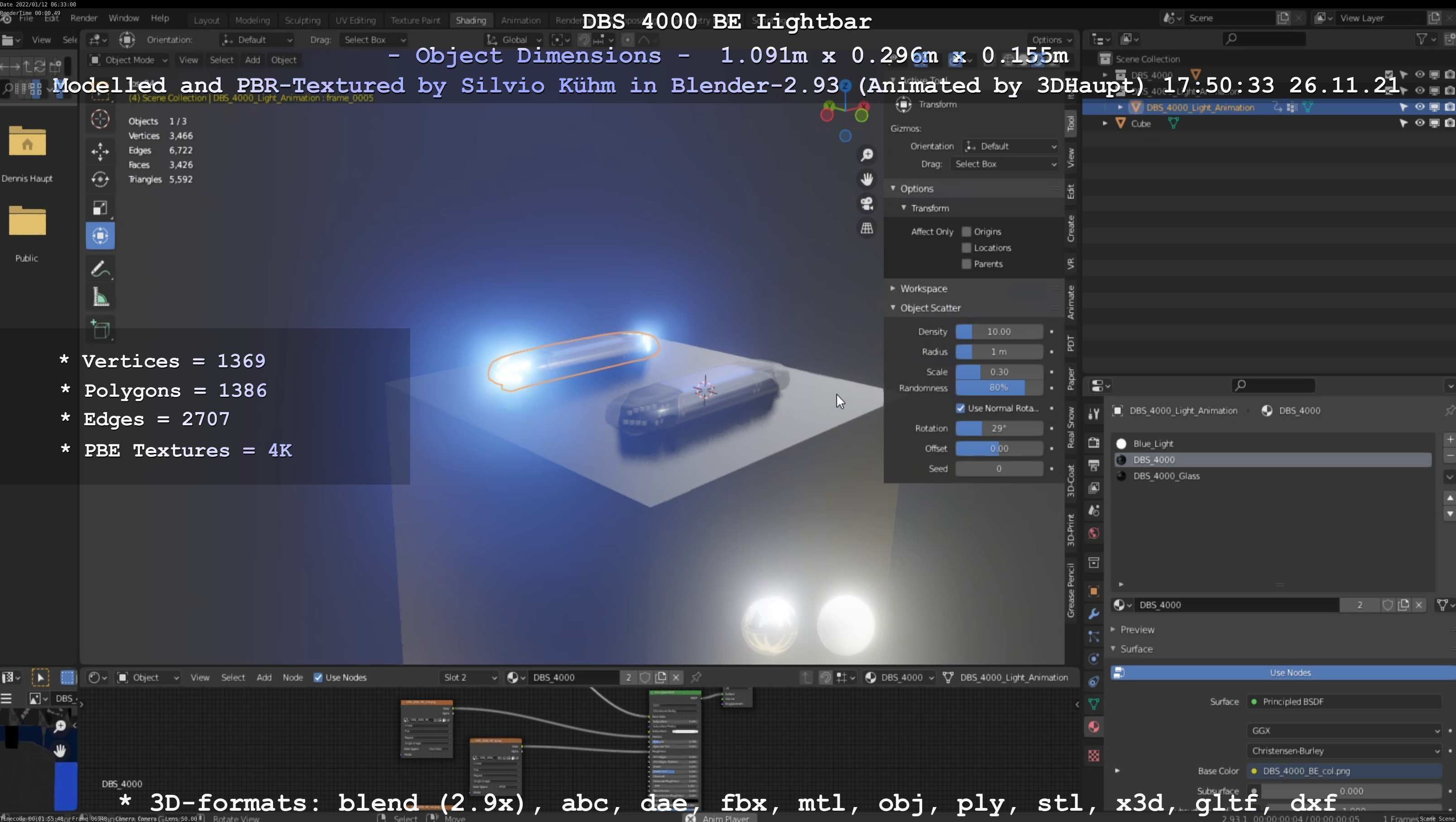 Animated DBS 4000 BE Lightbar Low-poly 3D model_138