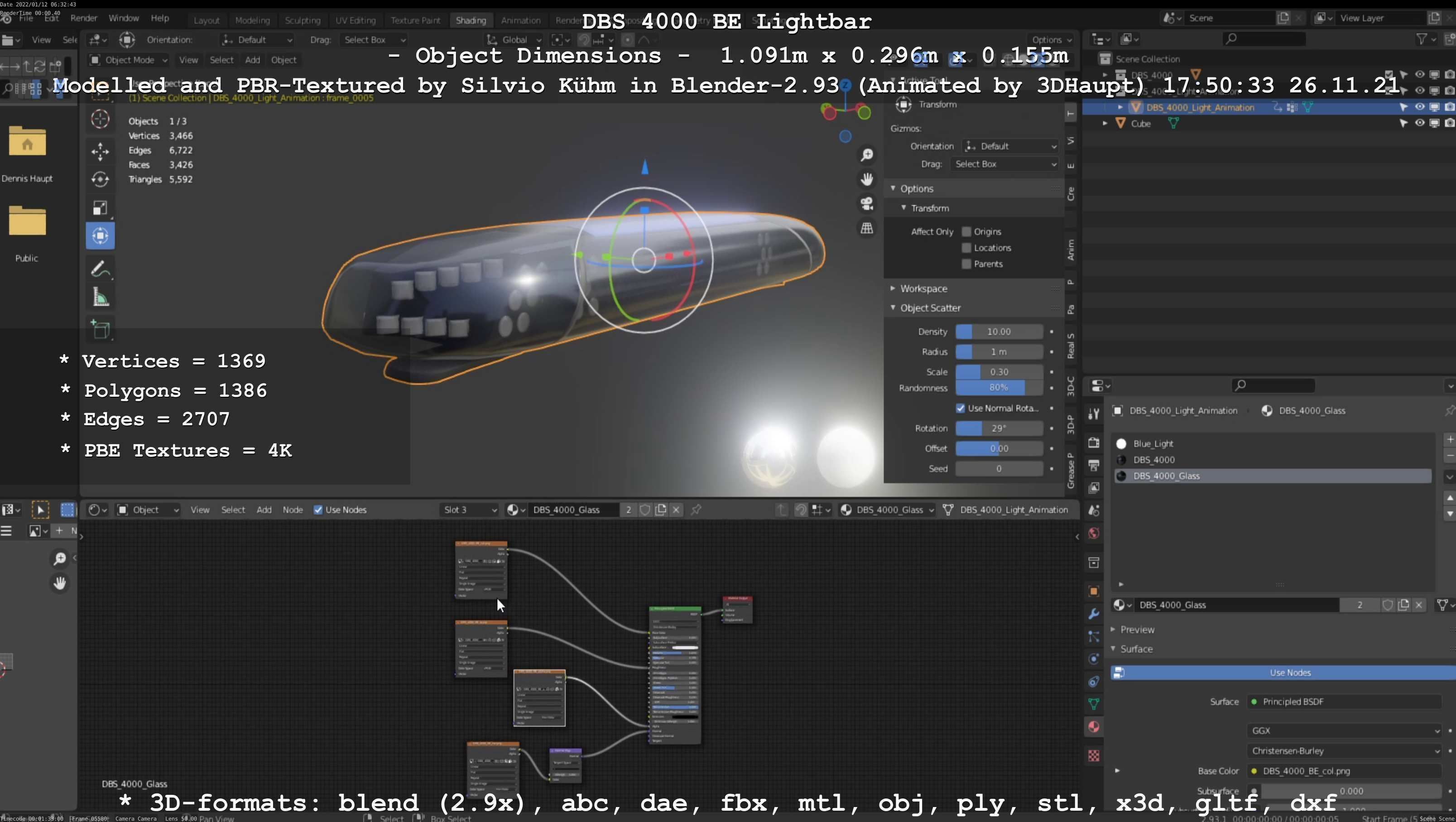 Animated DBS 4000 BE Lightbar Low-poly 3D model_115