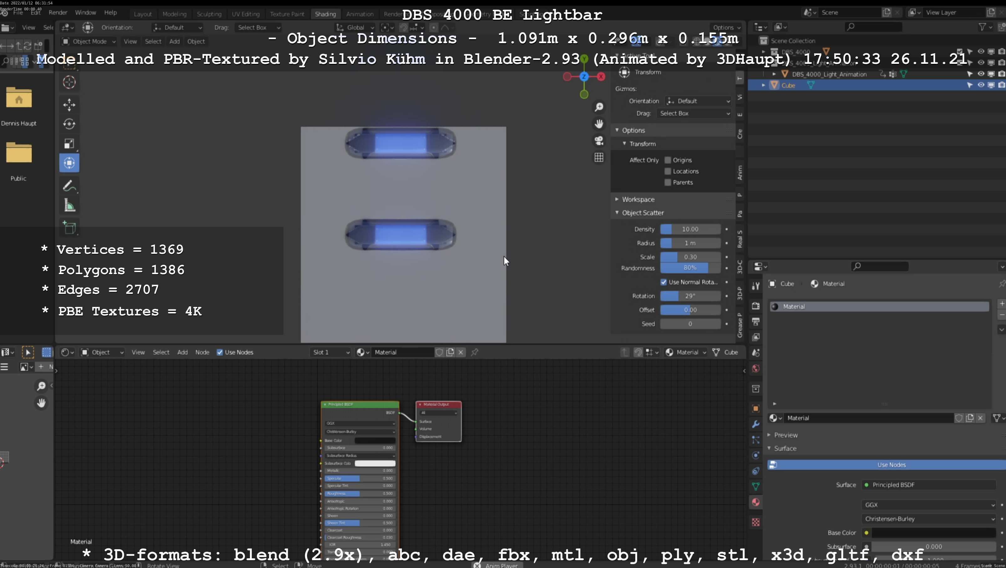 Animated DBS 4000 BE Lightbar Low-poly 3D model_73