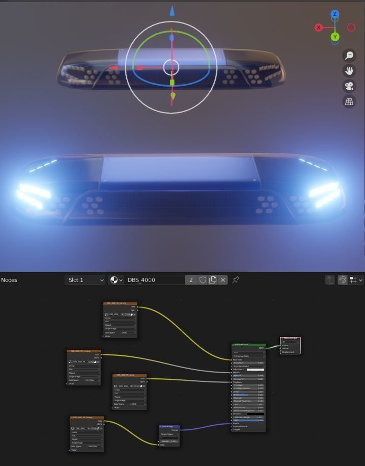 Animated DBS 4000 BE Lightbar Low-poly 3D model_11