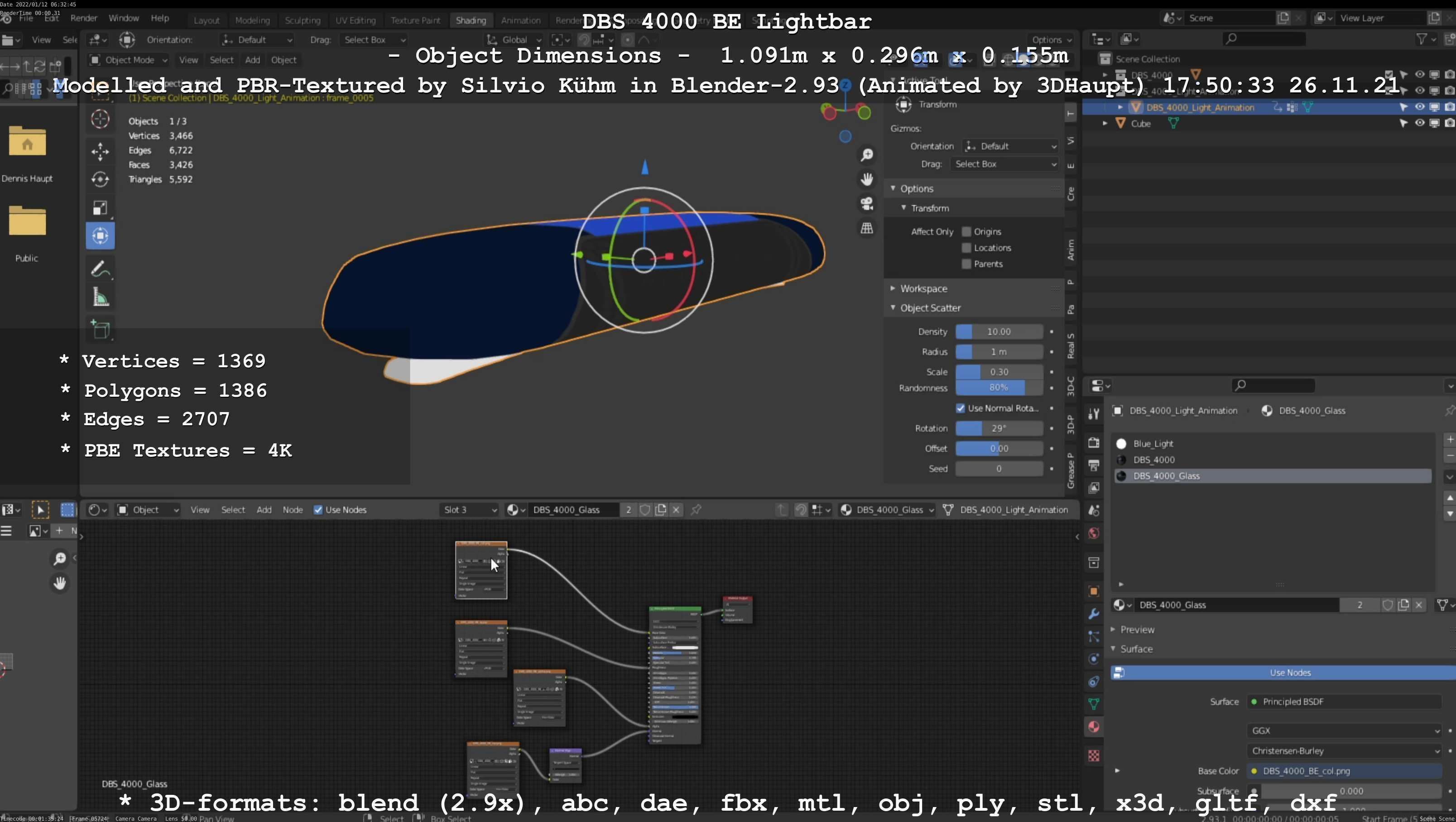 Animated DBS 4000 BE Lightbar Low-poly 3D model_148