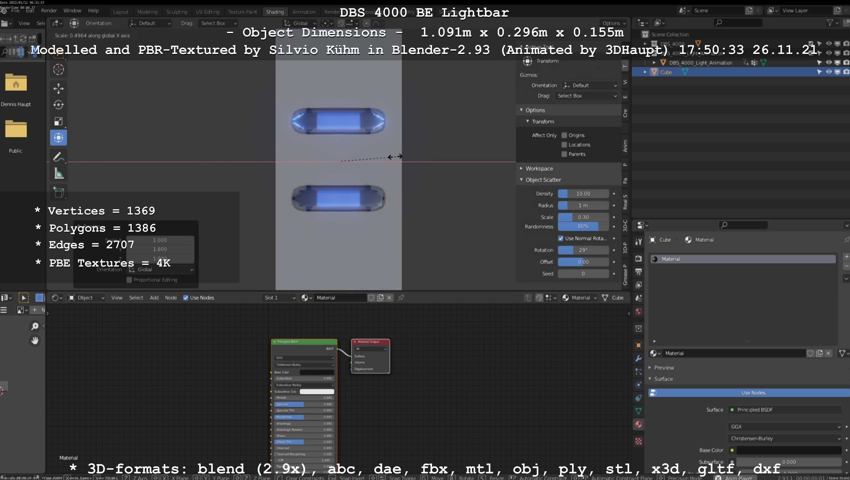 Animated DBS 4000 BE Lightbar Low-poly 3D model_76