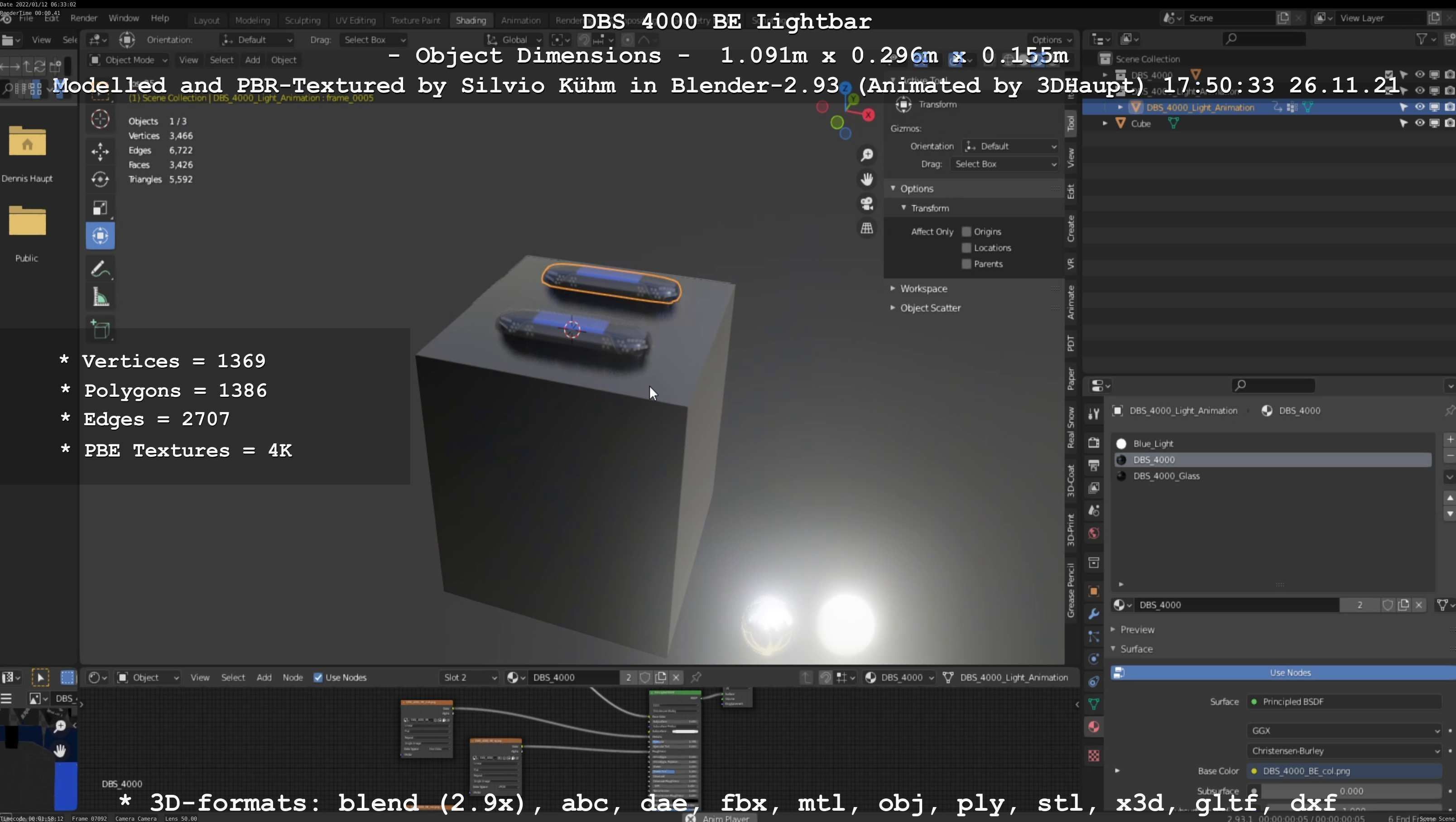 Animated DBS 4000 BE Lightbar Low-poly 3D model_136