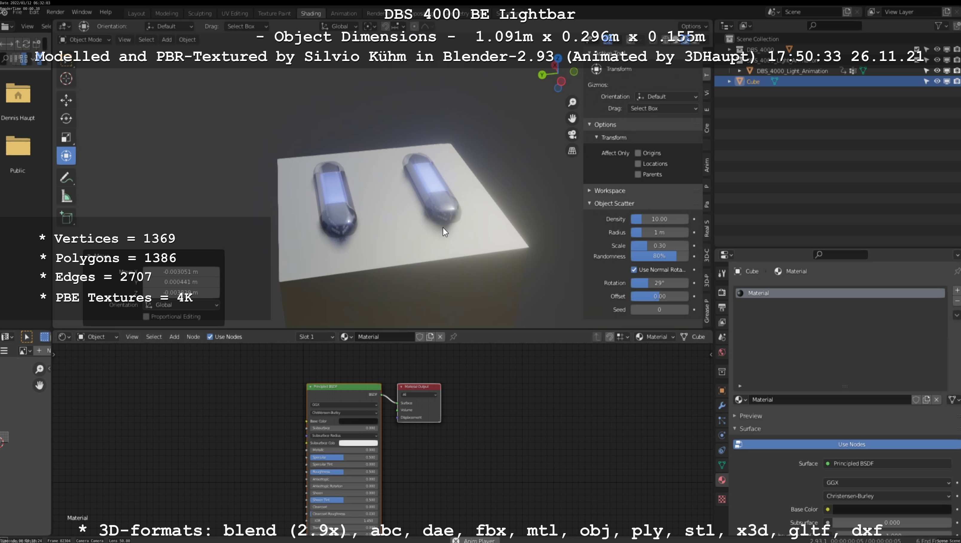 Animated DBS 4000 BE Lightbar Low-poly 3D model_83