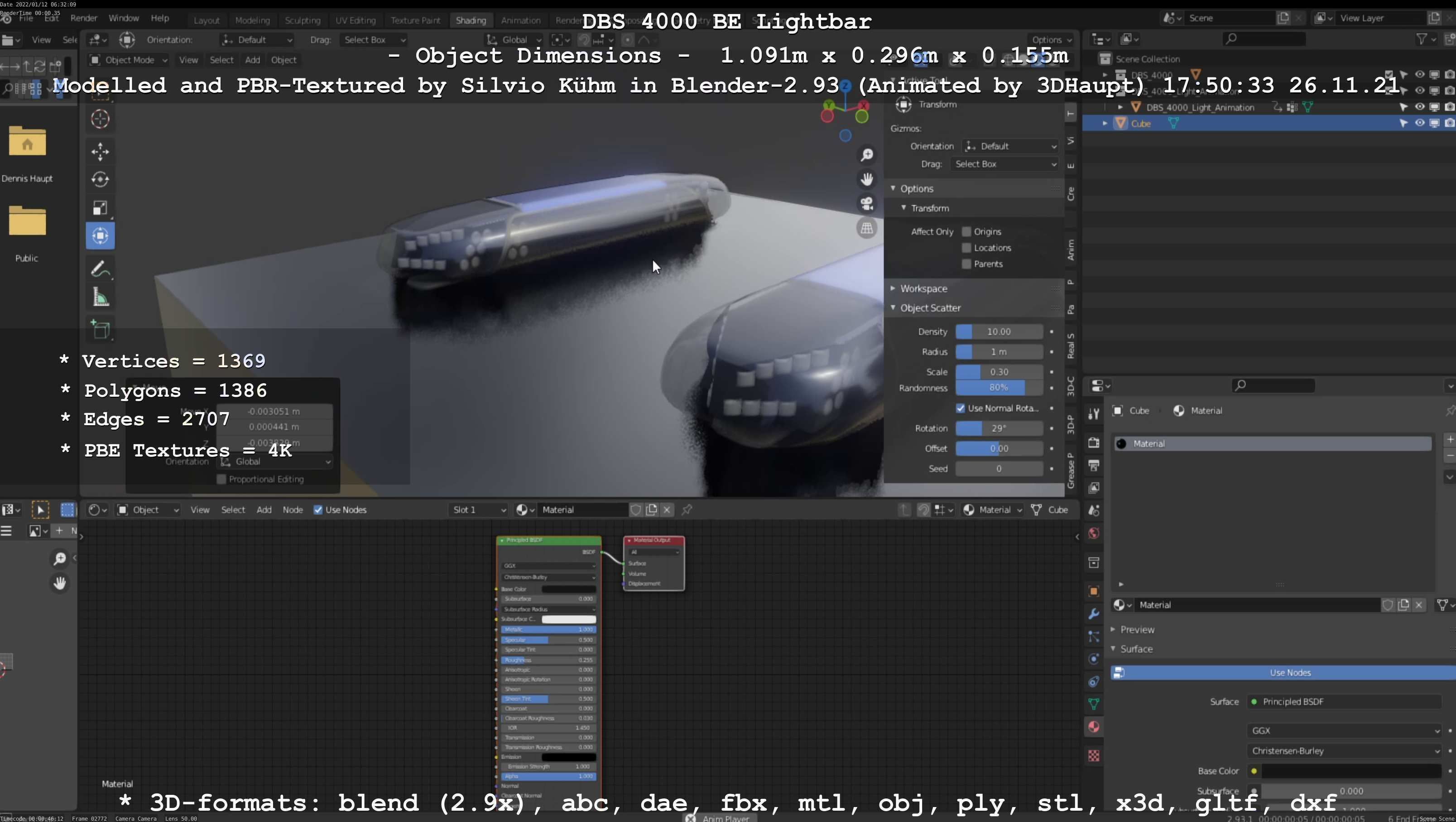 Animated DBS 4000 BE Lightbar Low-poly 3D model_111