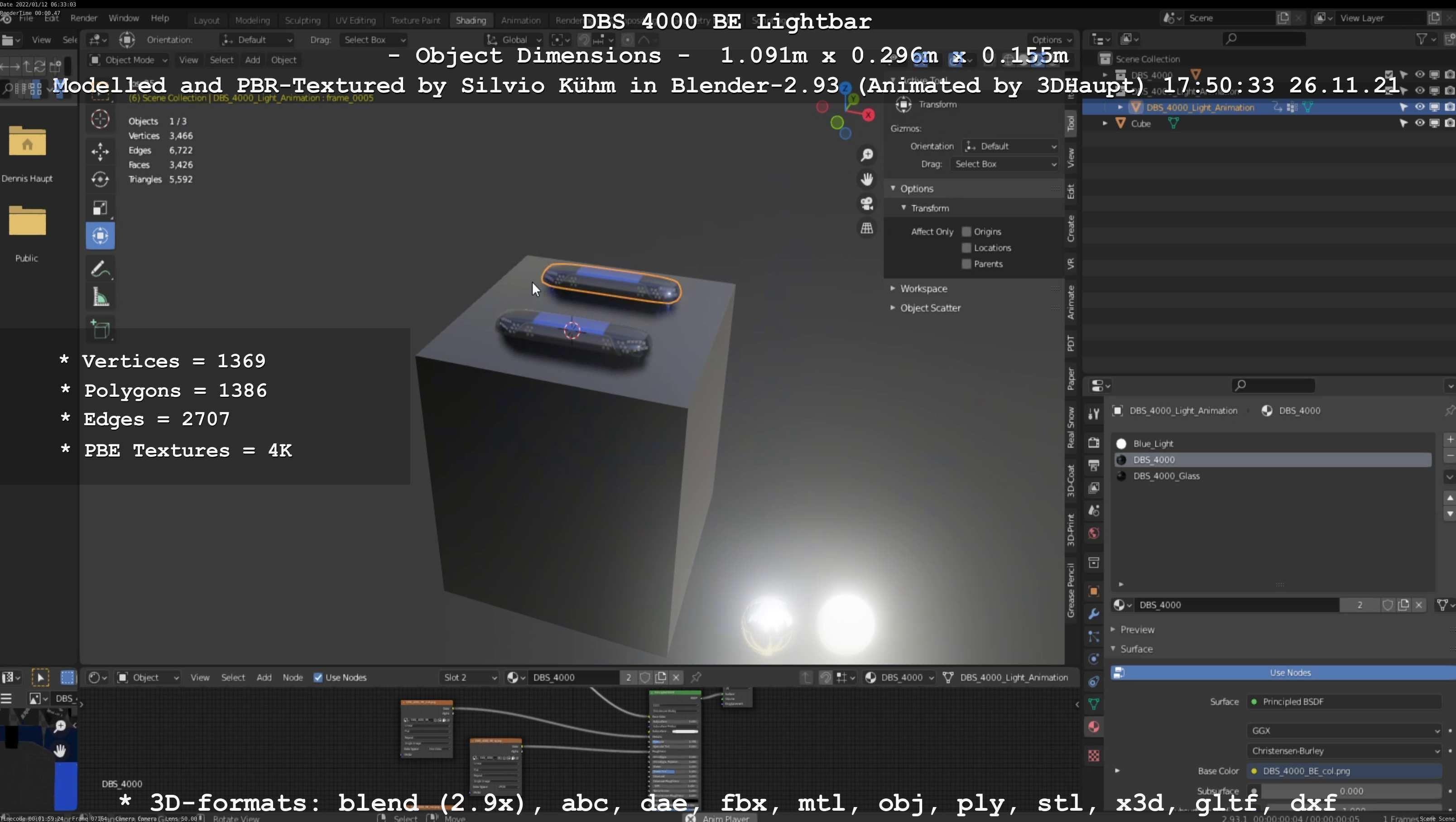 Animated DBS 4000 BE Lightbar Low-poly 3D model_132