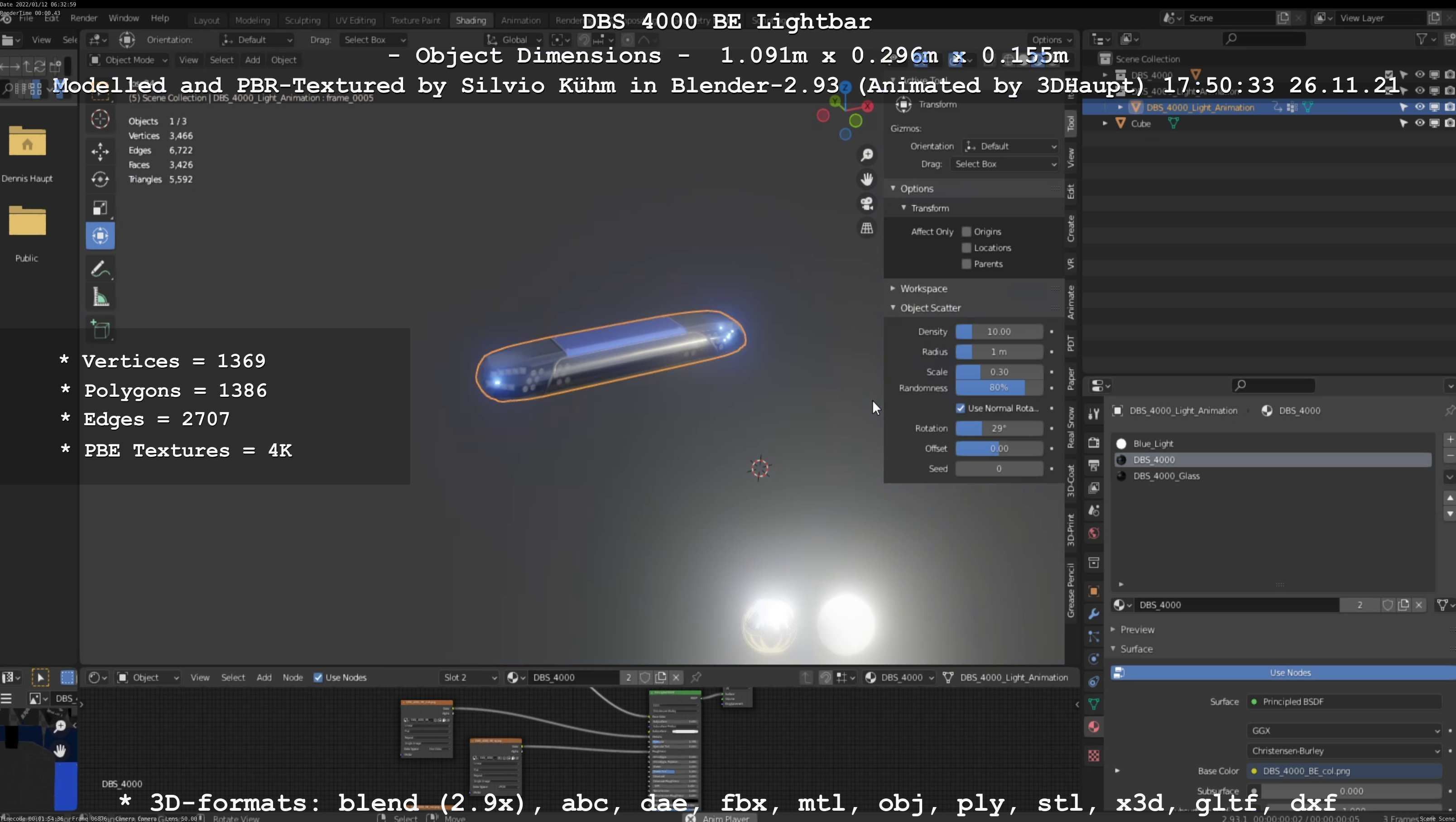 Animated DBS 4000 BE Lightbar Low-poly 3D model_140