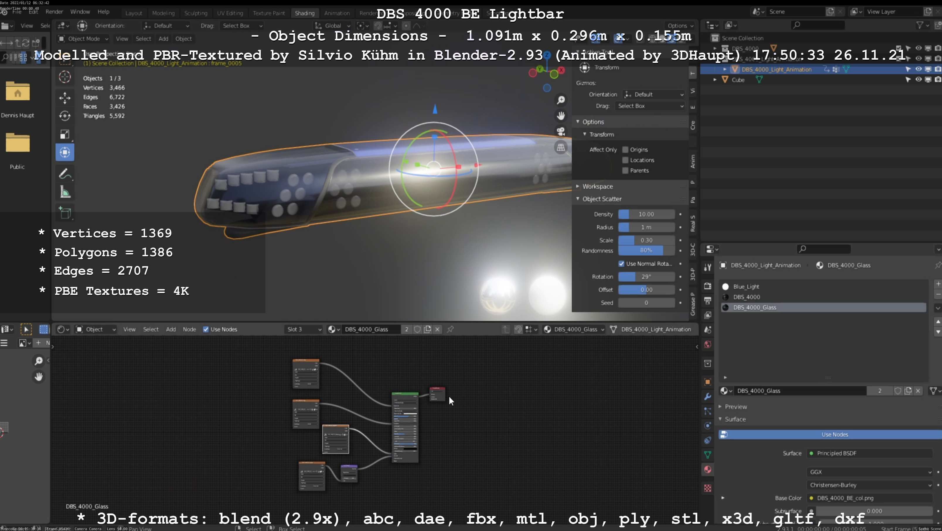 Animated DBS 4000 BE Lightbar Low-poly 3D model_121