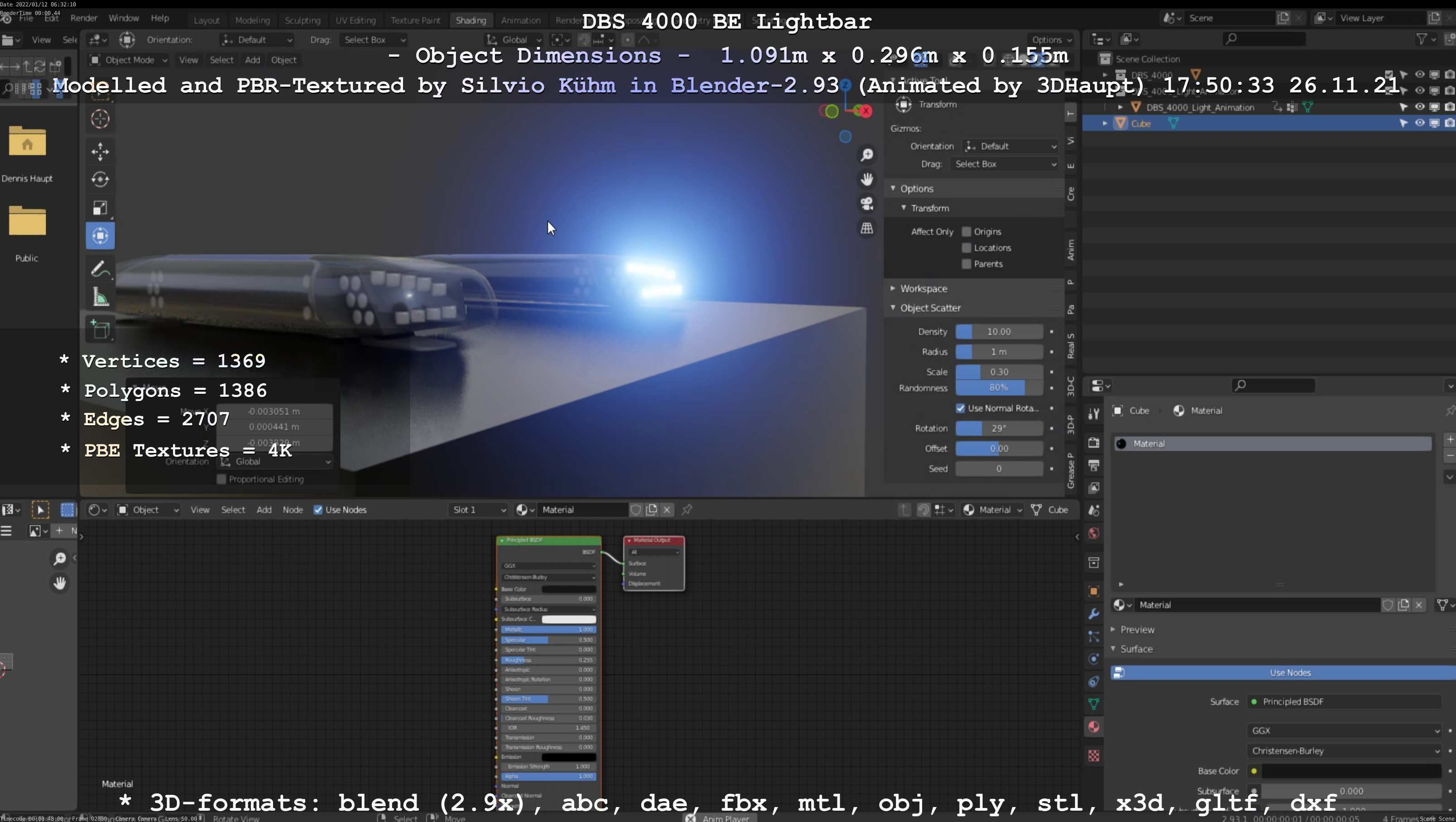 Animated DBS 4000 BE Lightbar Low-poly 3D model_89