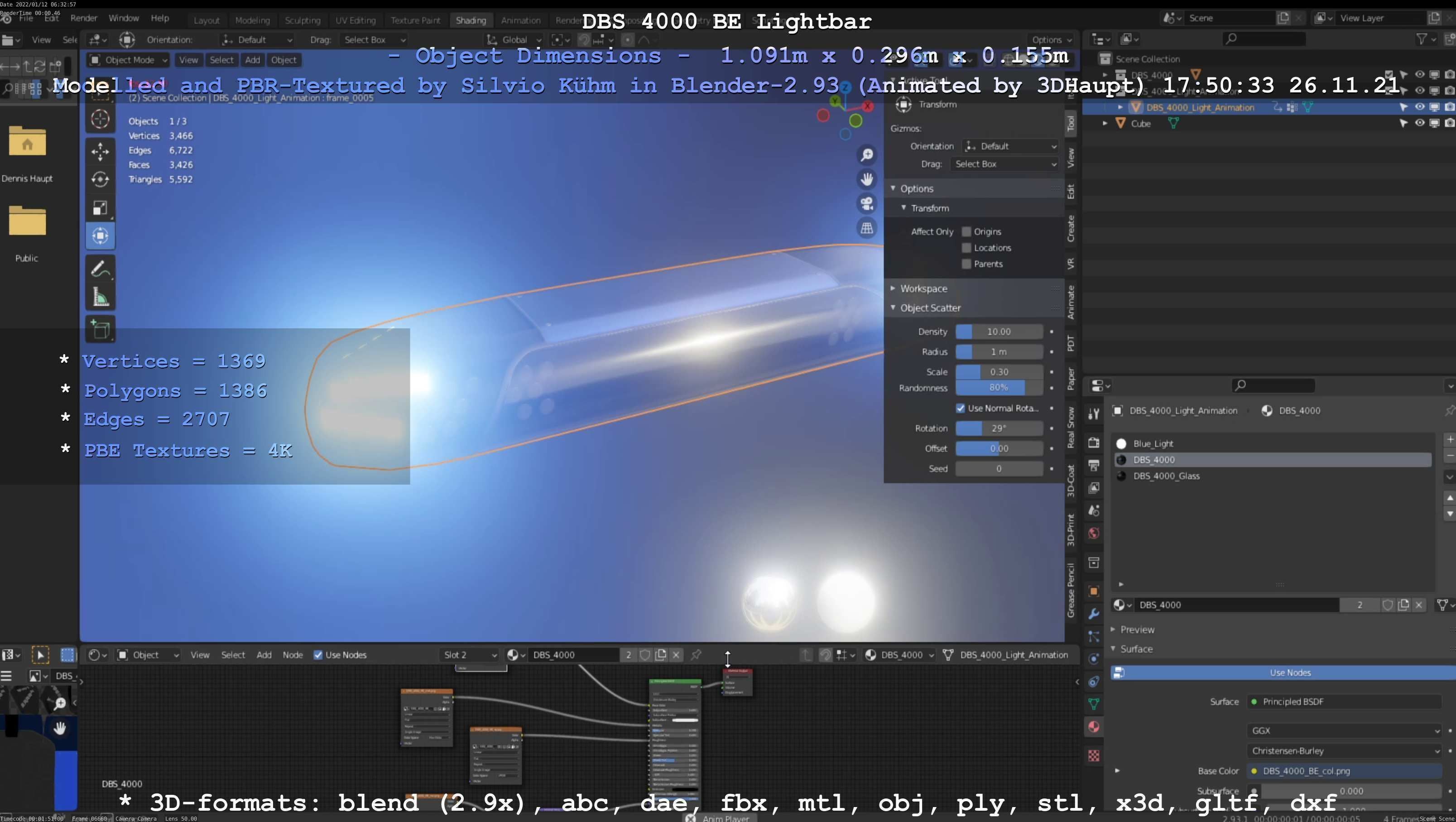 Animated DBS 4000 BE Lightbar Low-poly 3D model_133