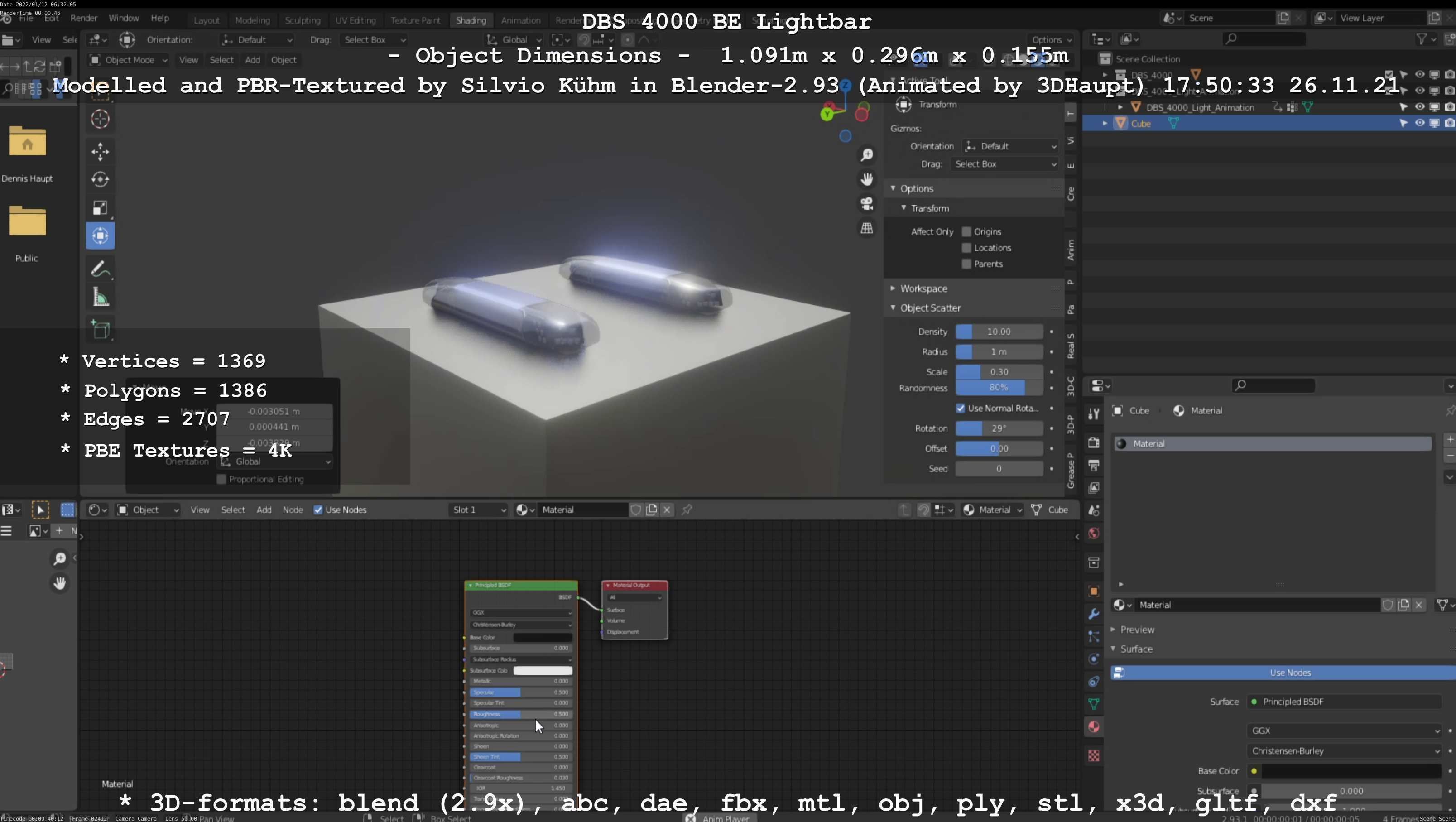 Animated DBS 4000 BE Lightbar Low-poly 3D model_86