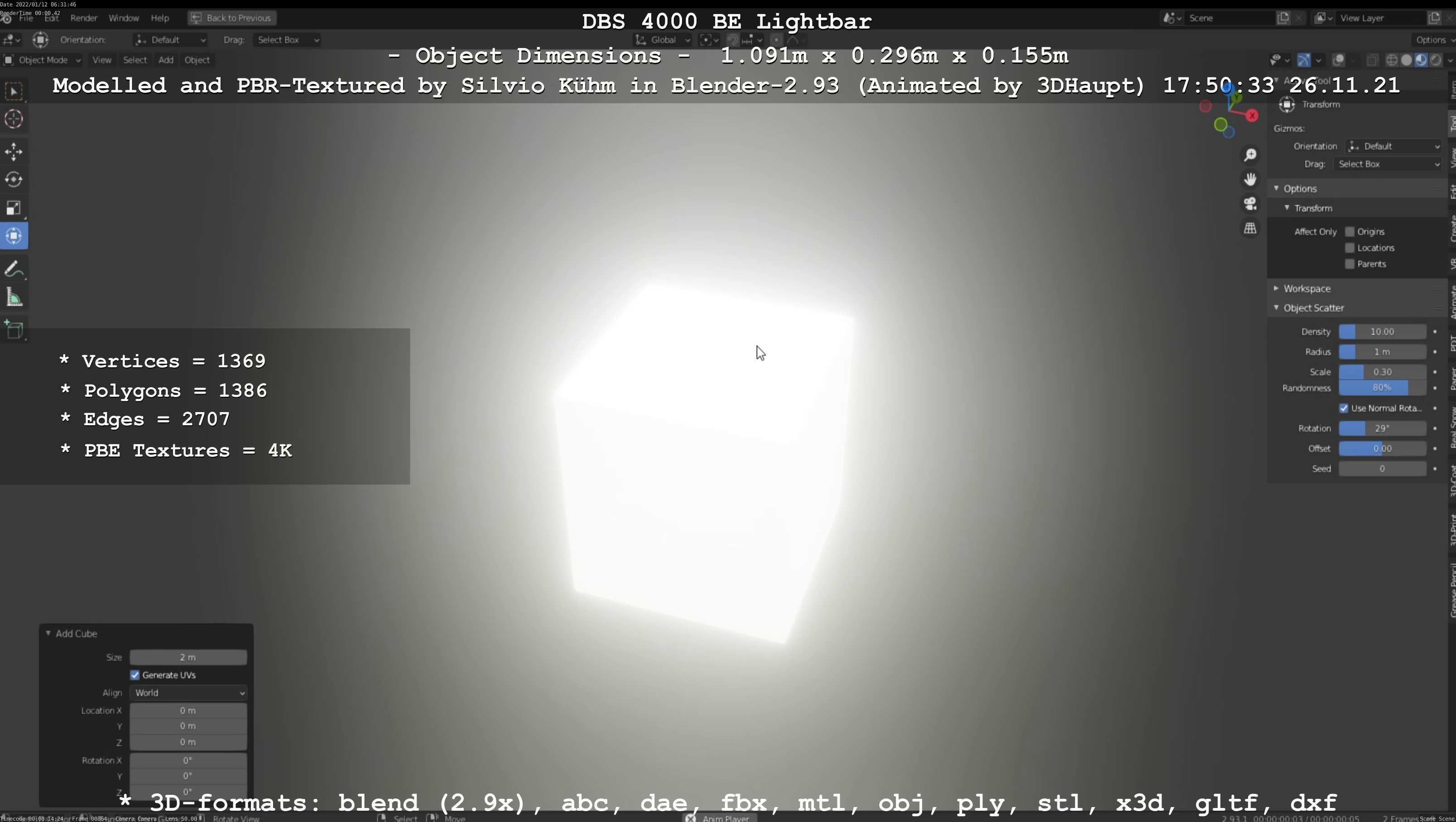 Animated DBS 4000 BE Lightbar Low-poly 3D model_66