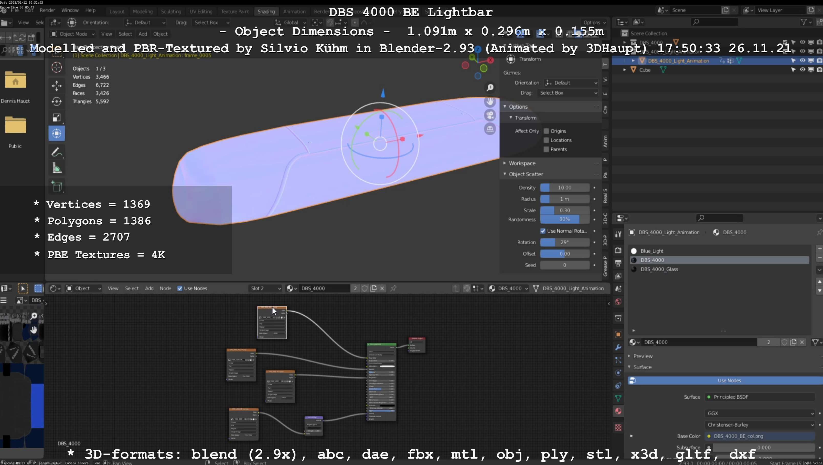 Animated DBS 4000 BE Lightbar Low-poly 3D model_127