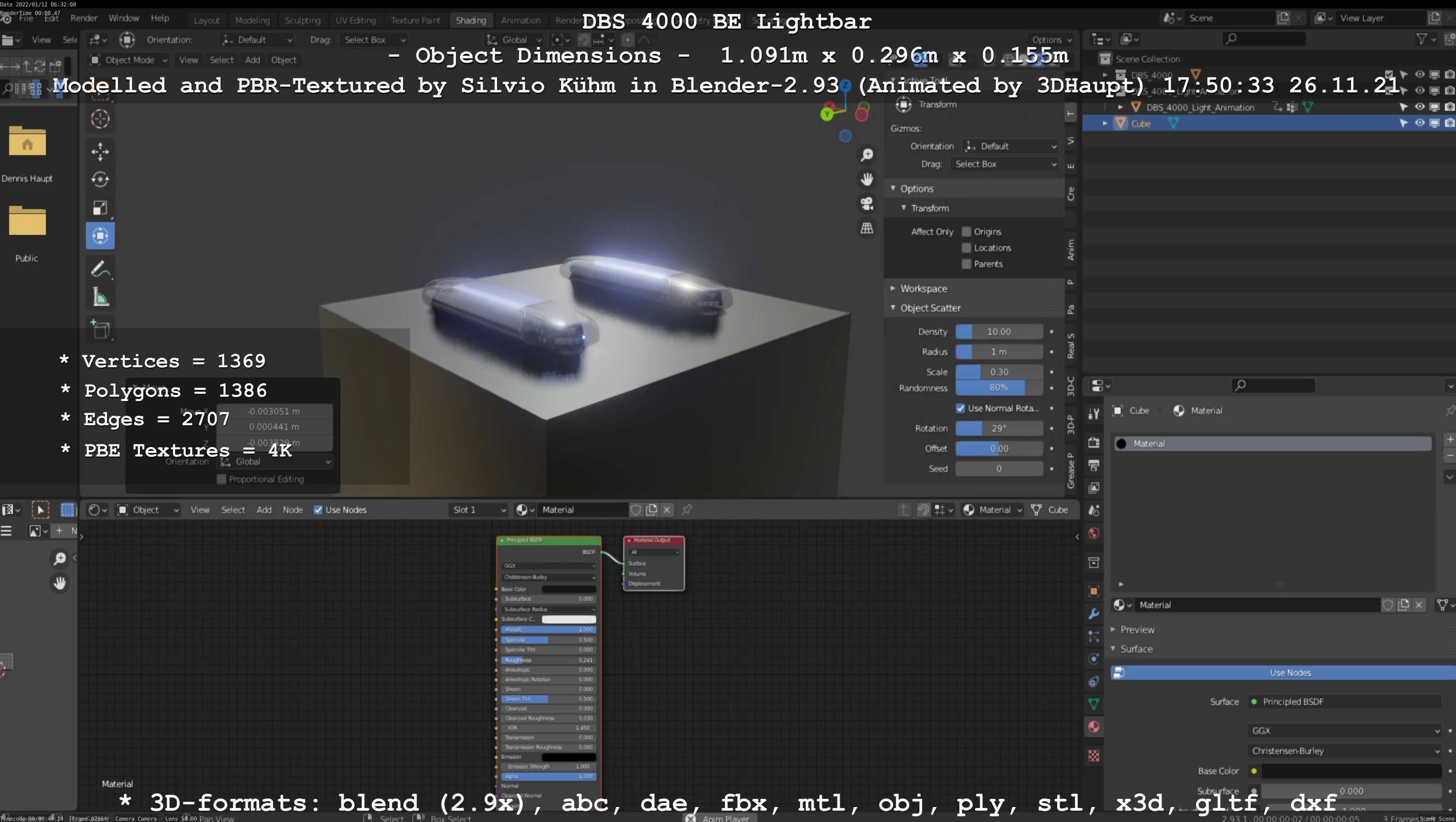 Animated DBS 4000 BE Lightbar Low-poly 3D model_150