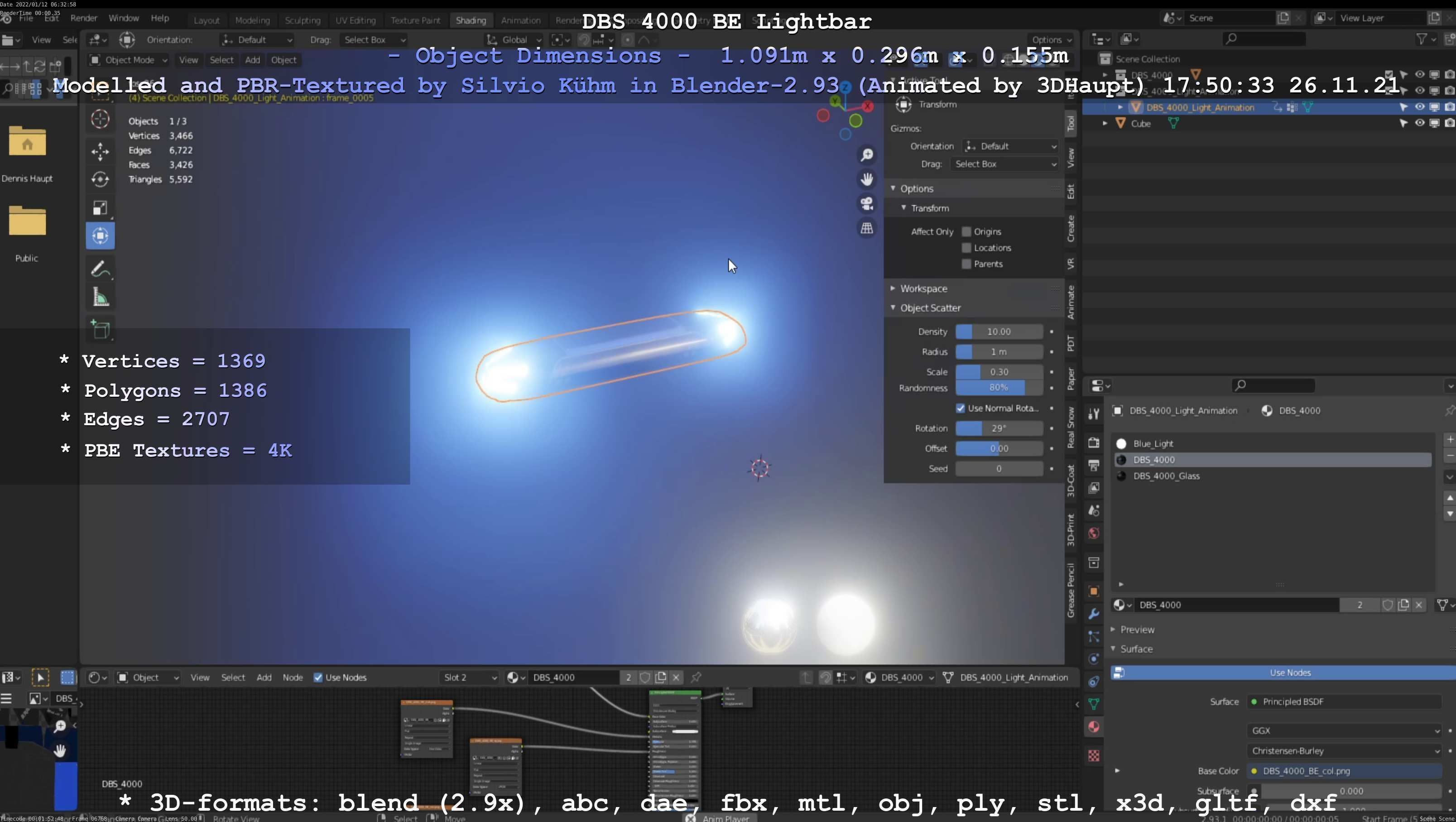 Animated DBS 4000 BE Lightbar Low-poly 3D model_48