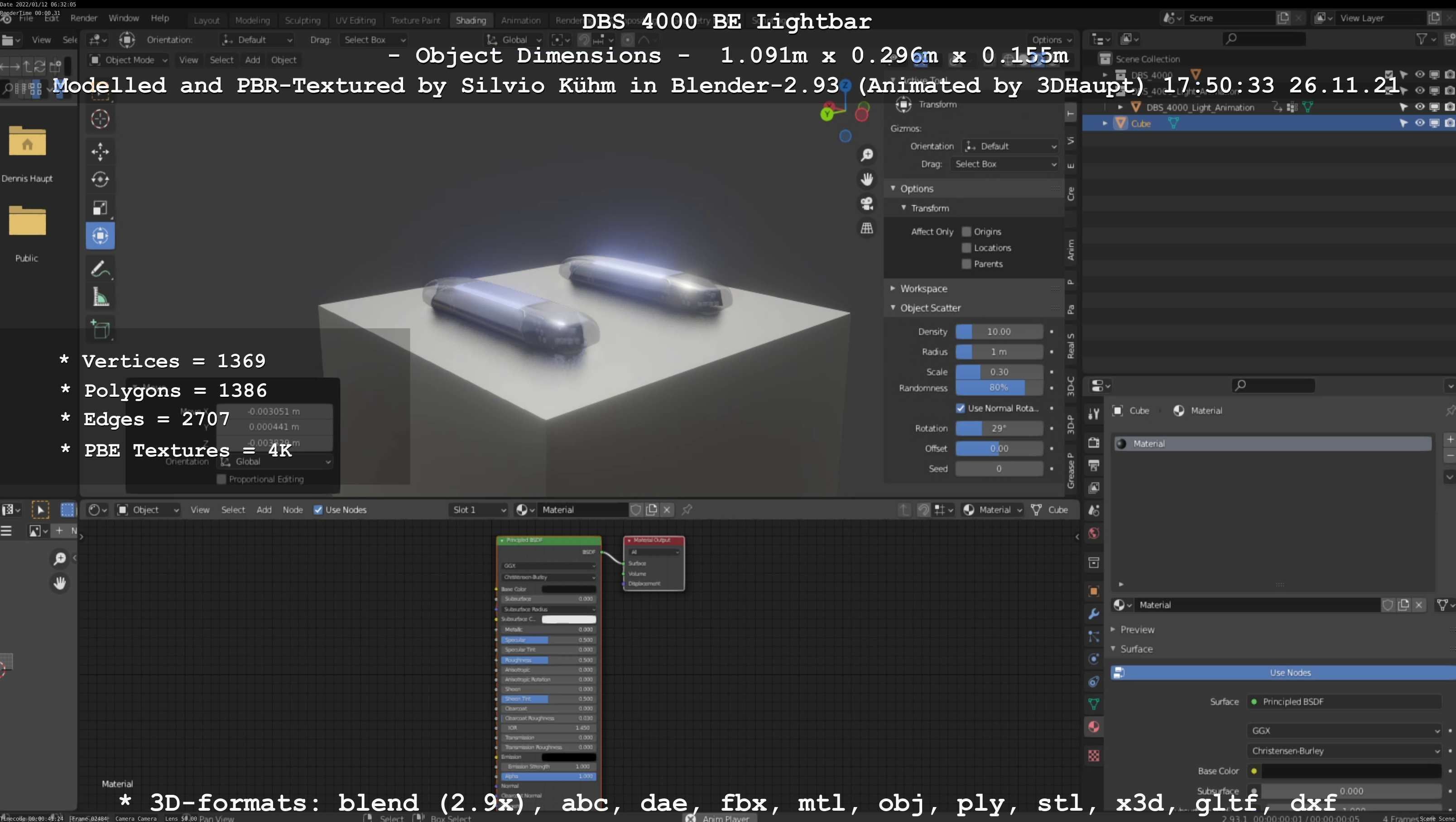 Animated DBS 4000 BE Lightbar Low-poly 3D model_85