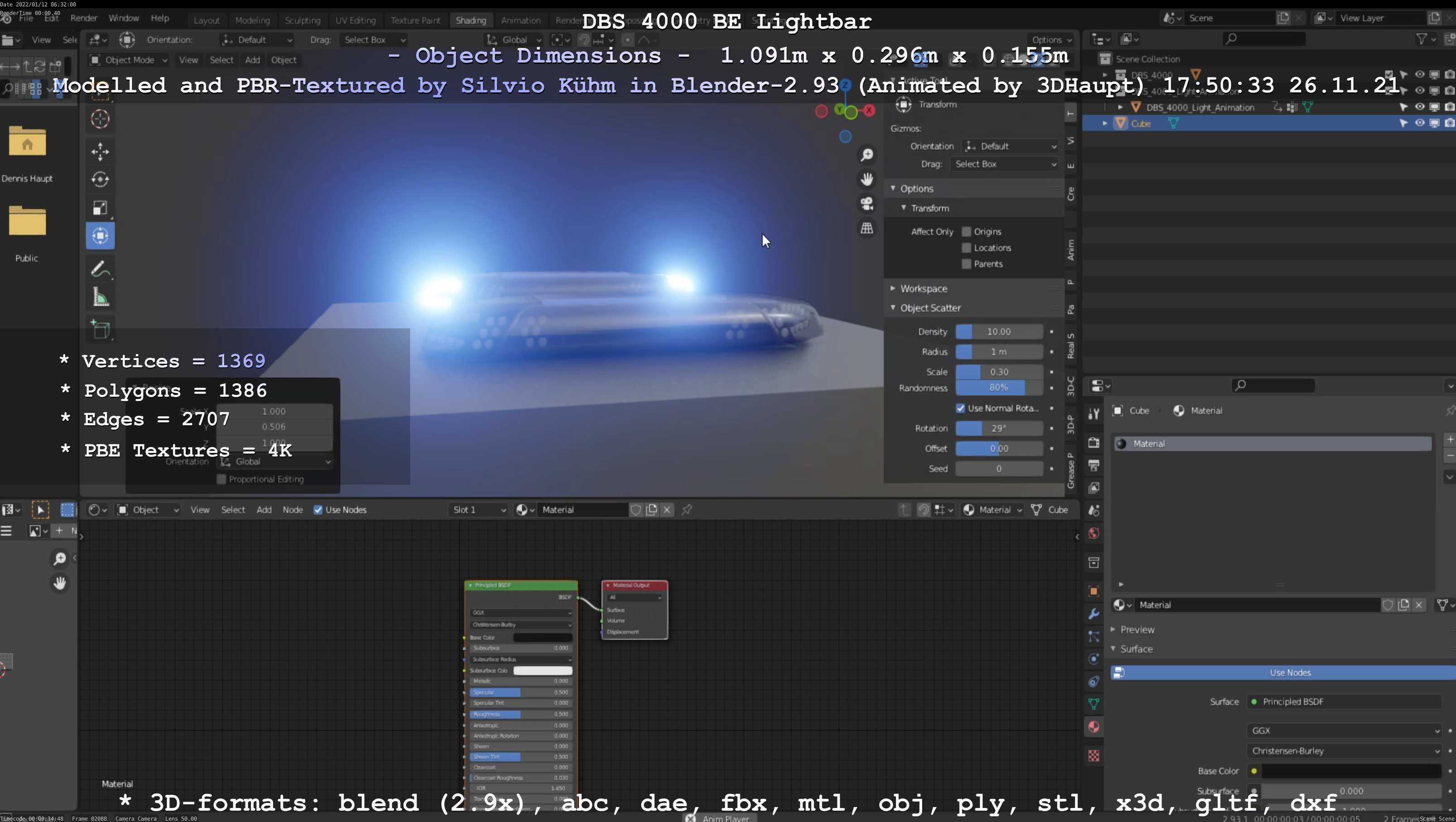 Animated DBS 4000 BE Lightbar Low-poly 3D model_81