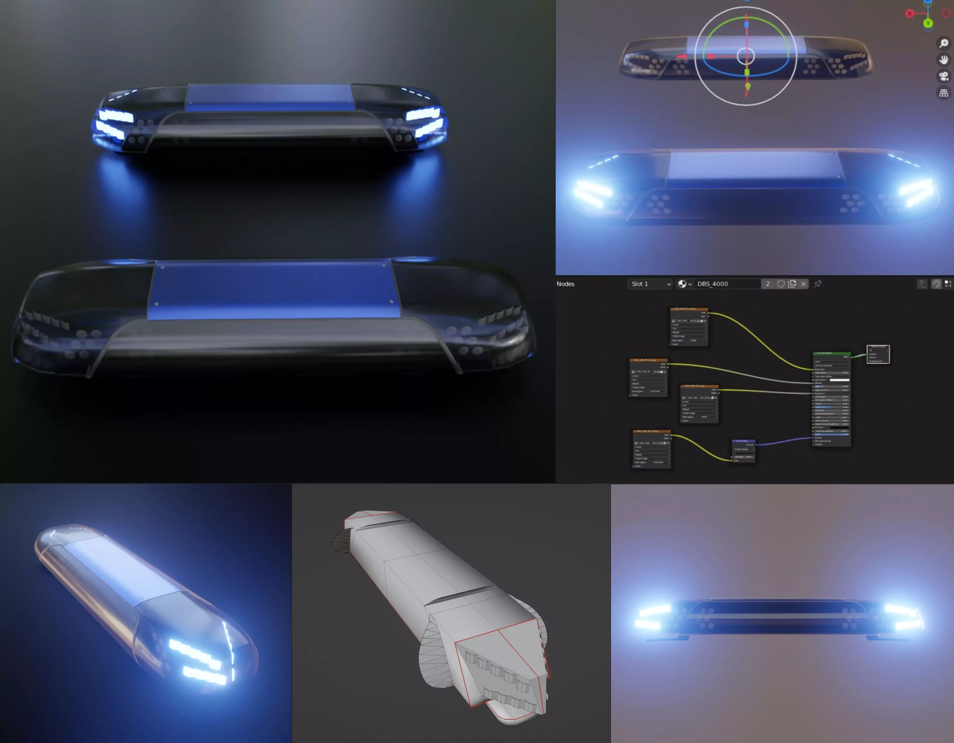 Animated DBS 4000 BE Lightbar Low-poly 3D model_0