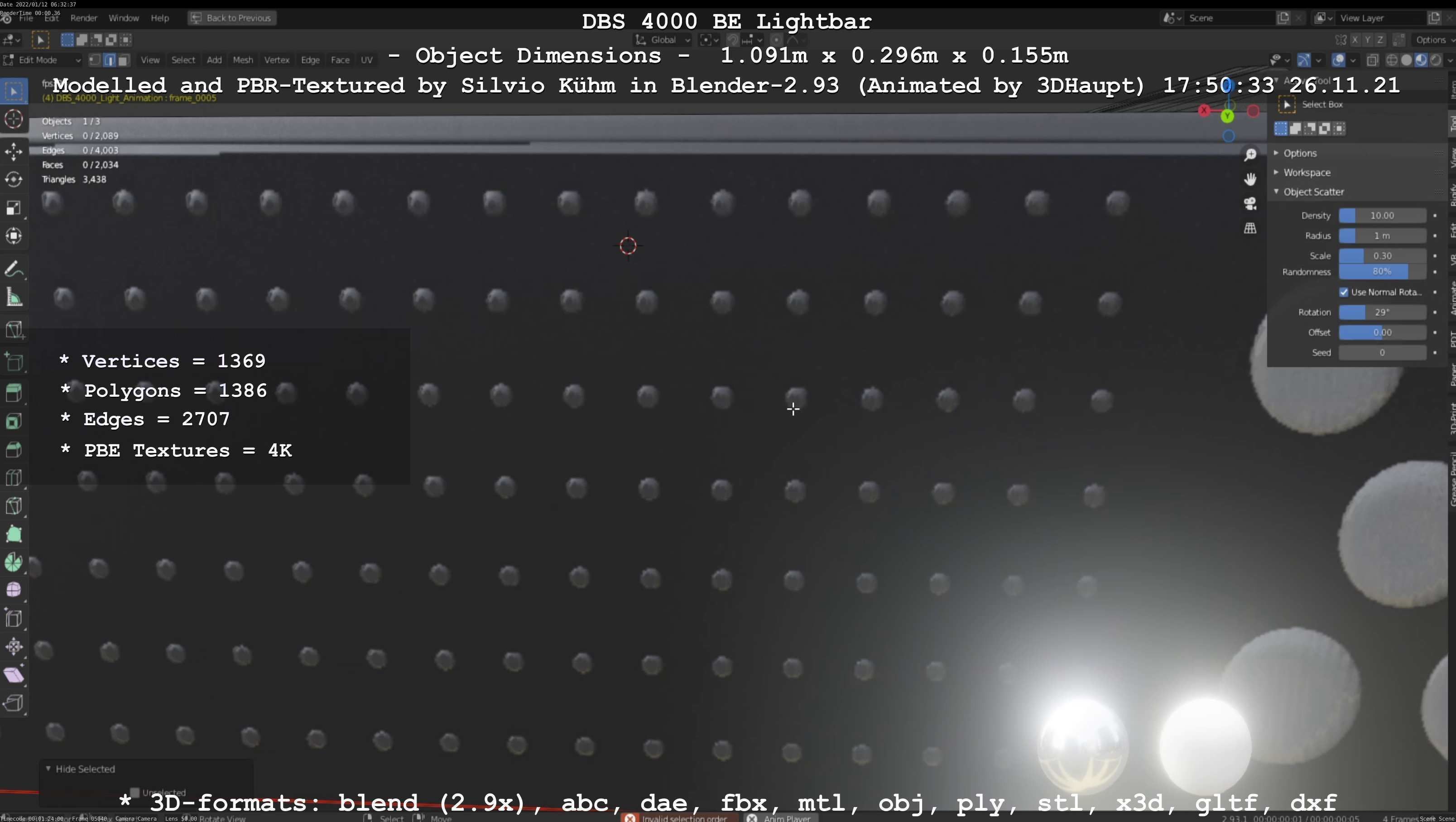 Animated DBS 4000 BE Lightbar Low-poly 3D model_27