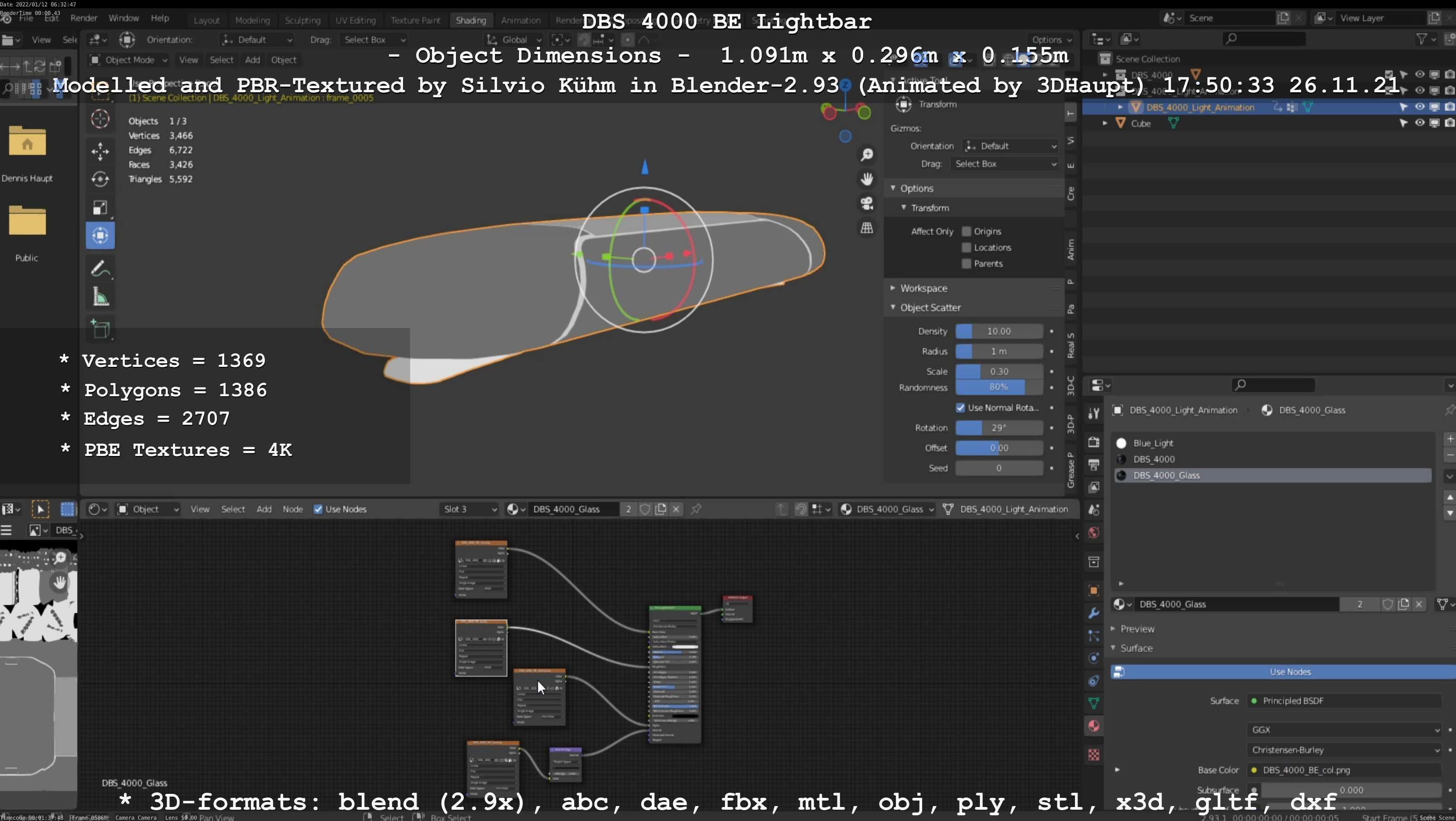 Animated DBS 4000 BE Lightbar Low-poly 3D model_119