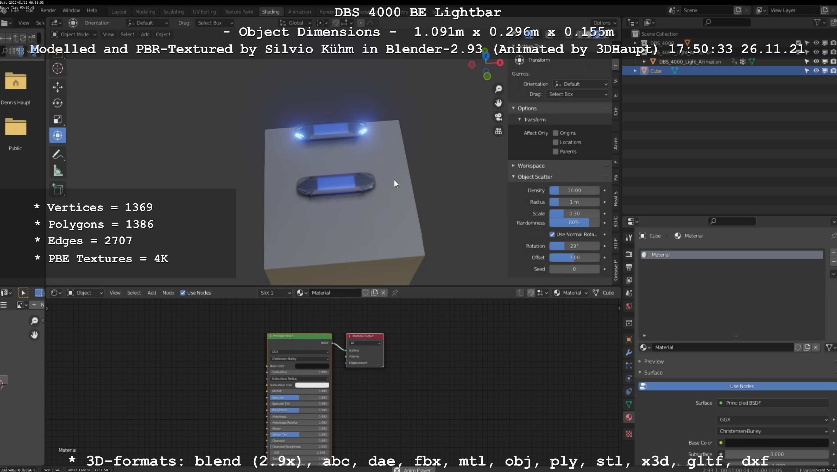 Animated DBS 4000 BE Lightbar Low-poly 3D model_74