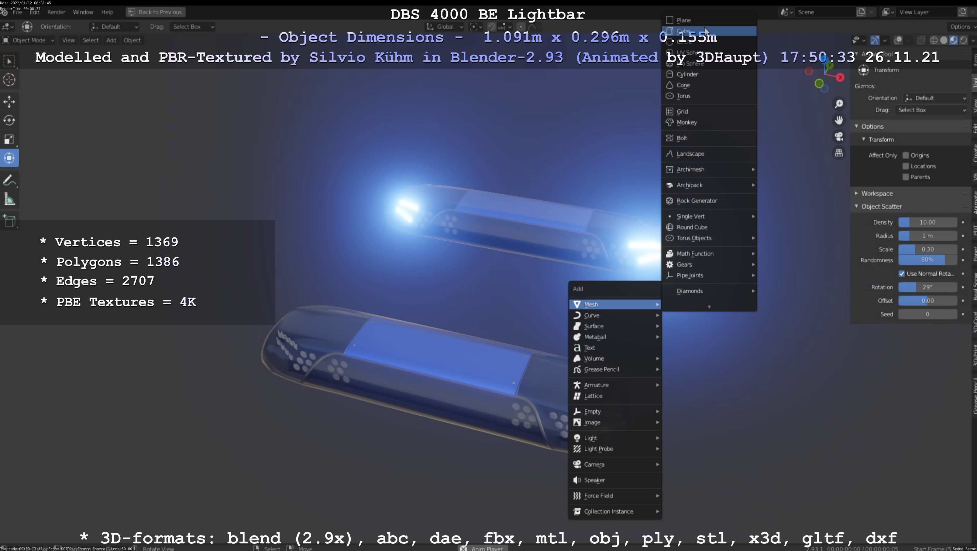 Animated DBS 4000 BE Lightbar Low-poly 3D model_62