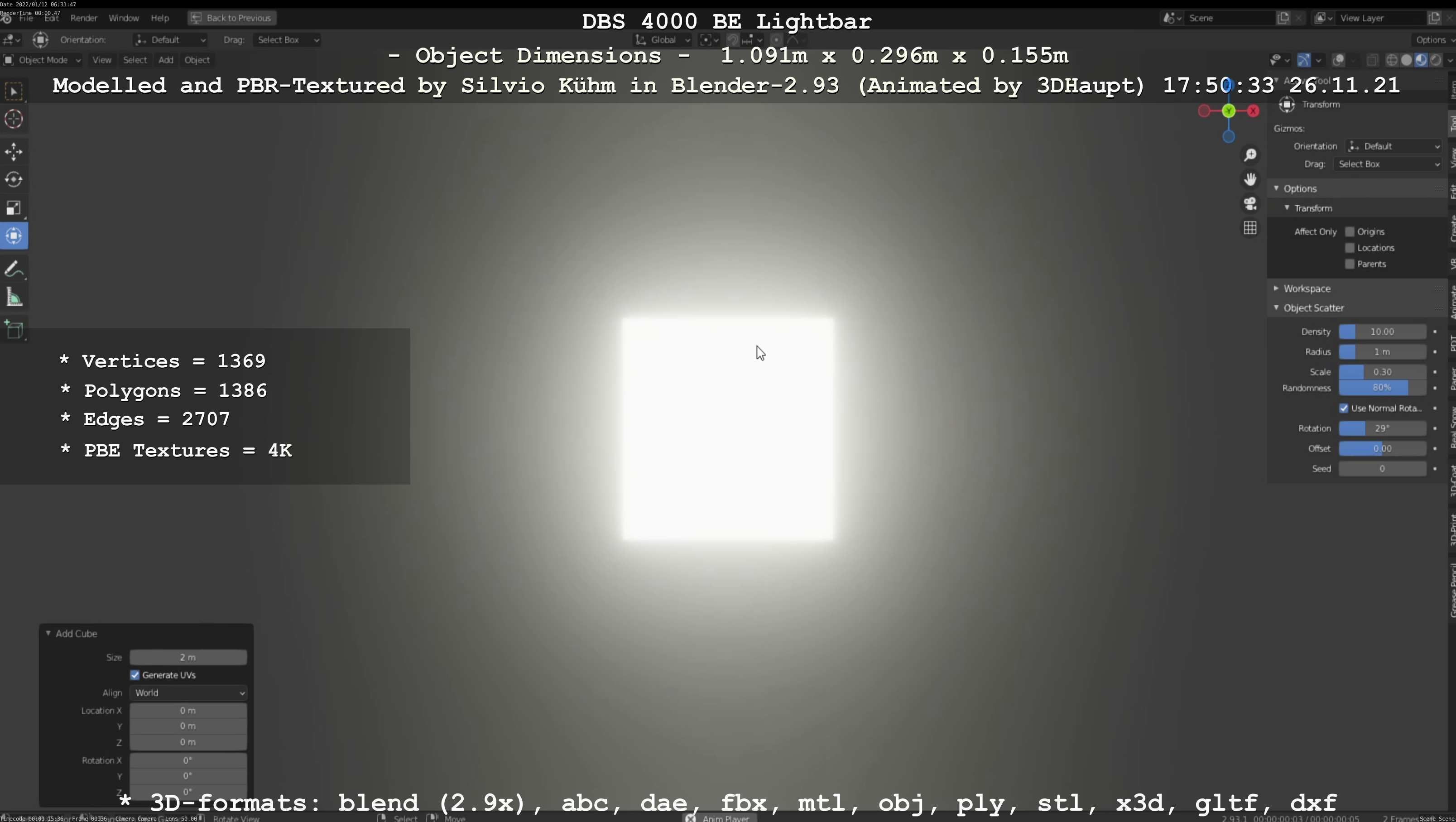 Animated DBS 4000 BE Lightbar Low-poly 3D model_63