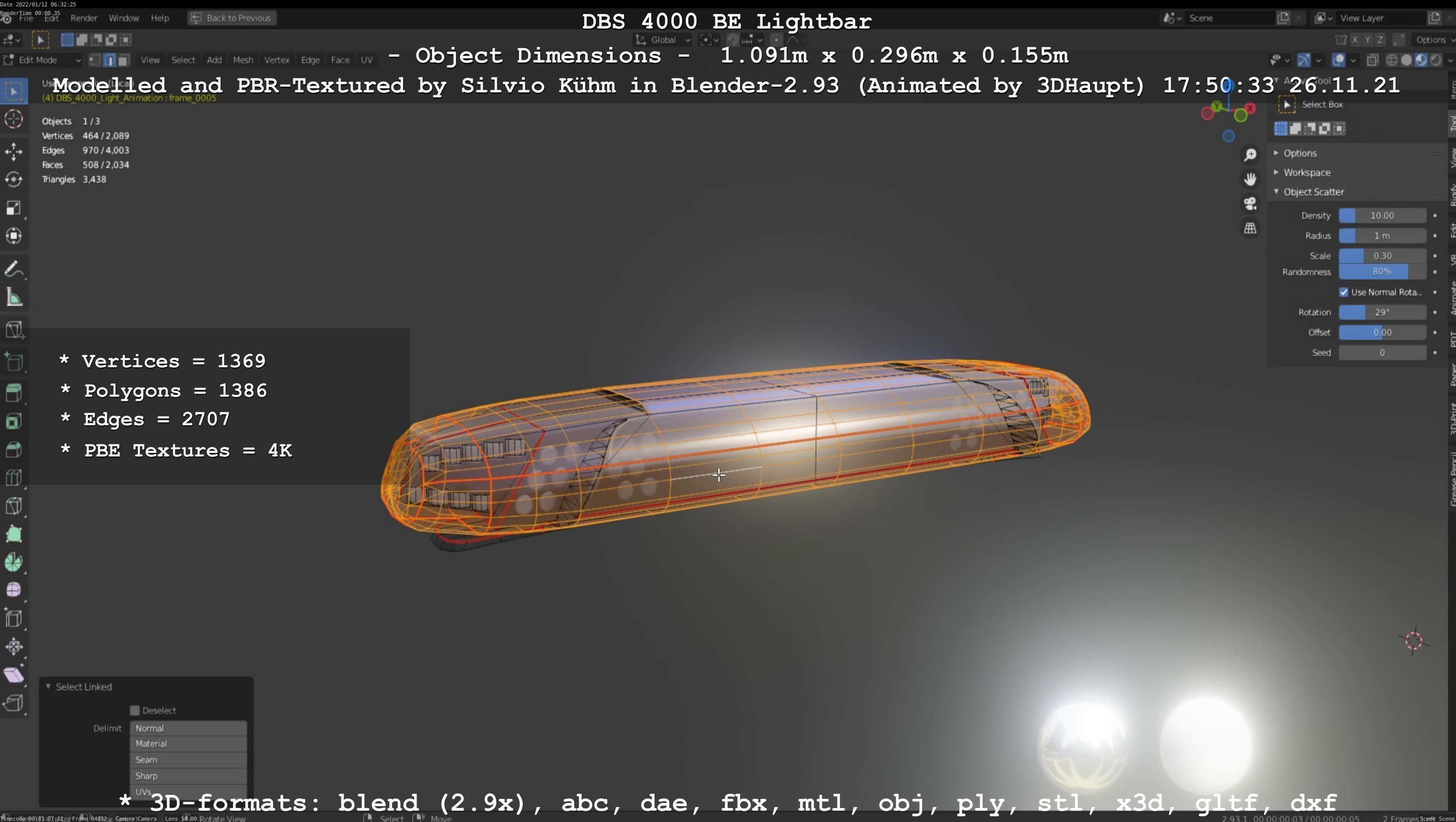 Animated DBS 4000 BE Lightbar Low-poly 3D model_104