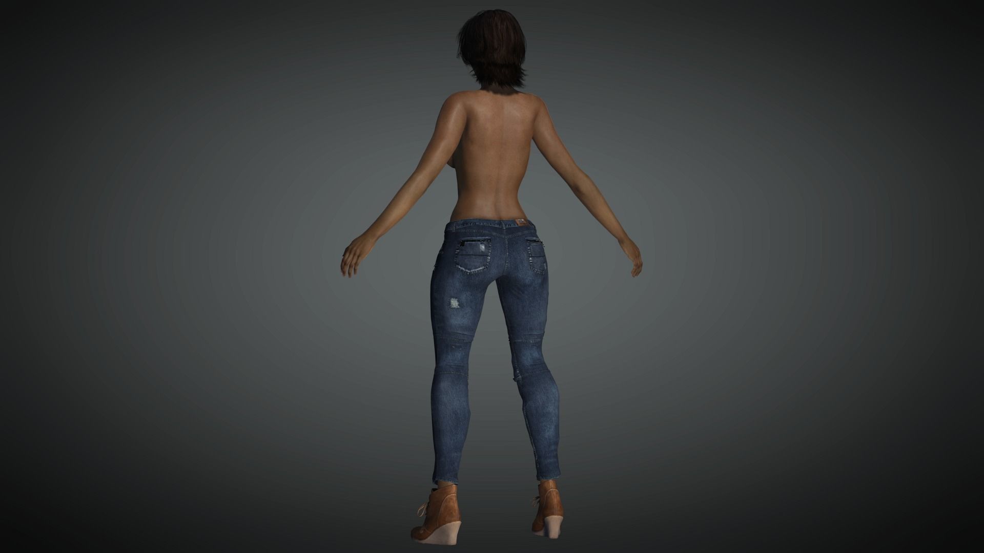 AAA Realistic Female Character 26 Low-poly 3D model_9