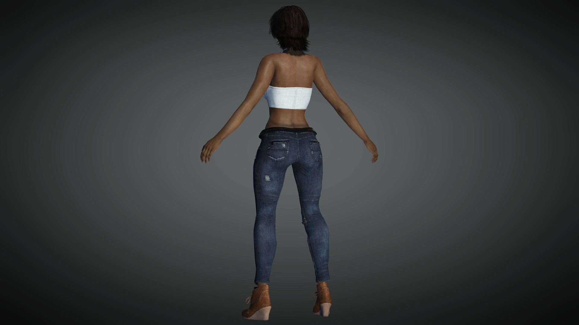 AAA Realistic Female Character 26 Low-poly 3D model_8