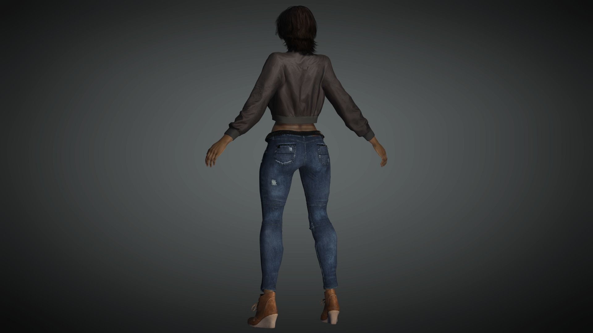 AAA Realistic Female Character 26 Low-poly 3D model_7