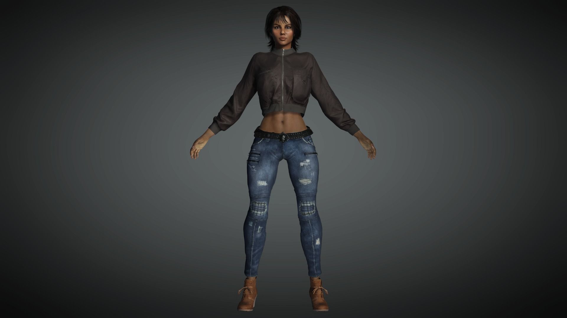 AAA Realistic Female Character 26 Low-poly 3D model_1