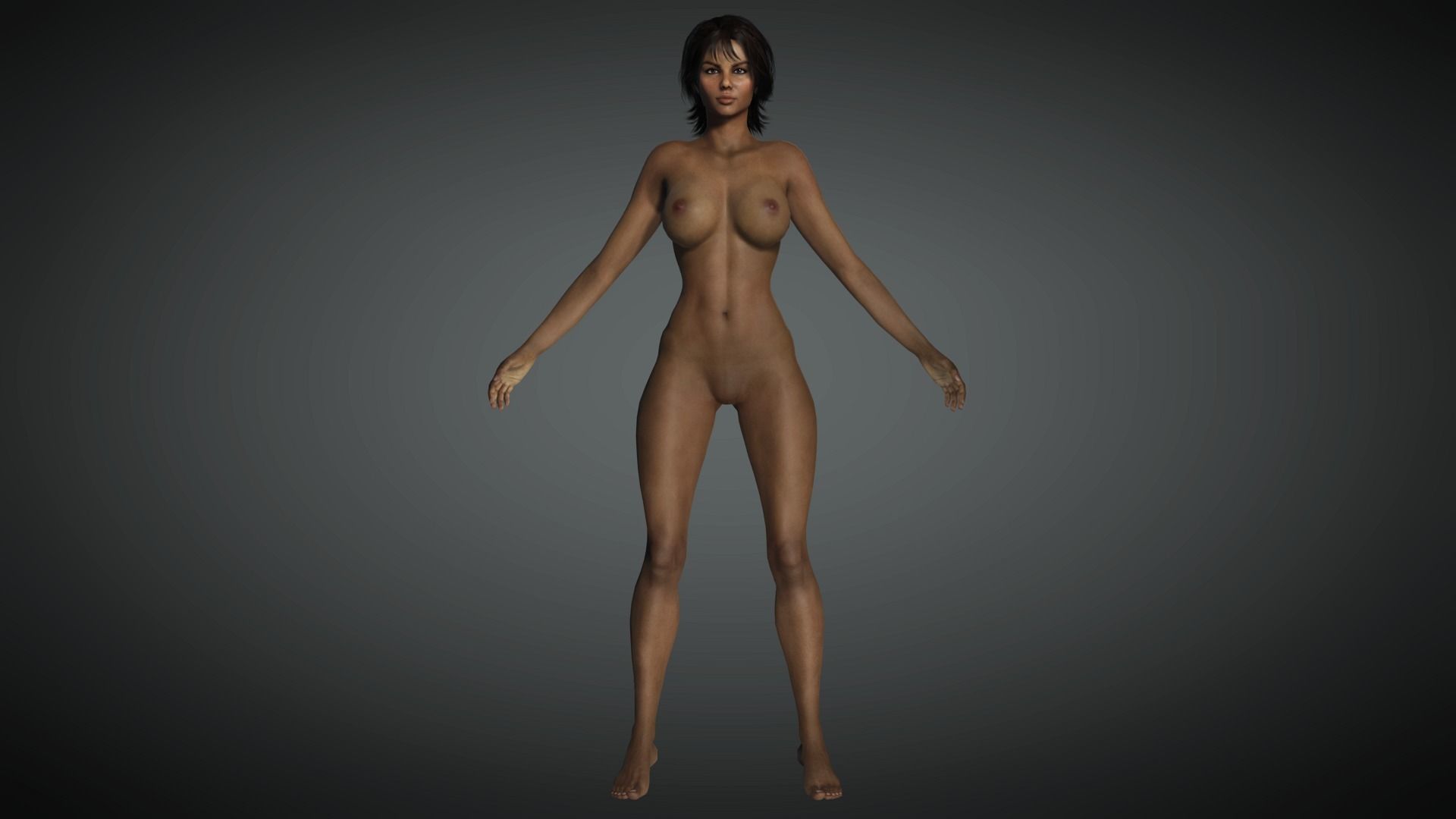 AAA Realistic Female Character 26 Low-poly 3D model_6