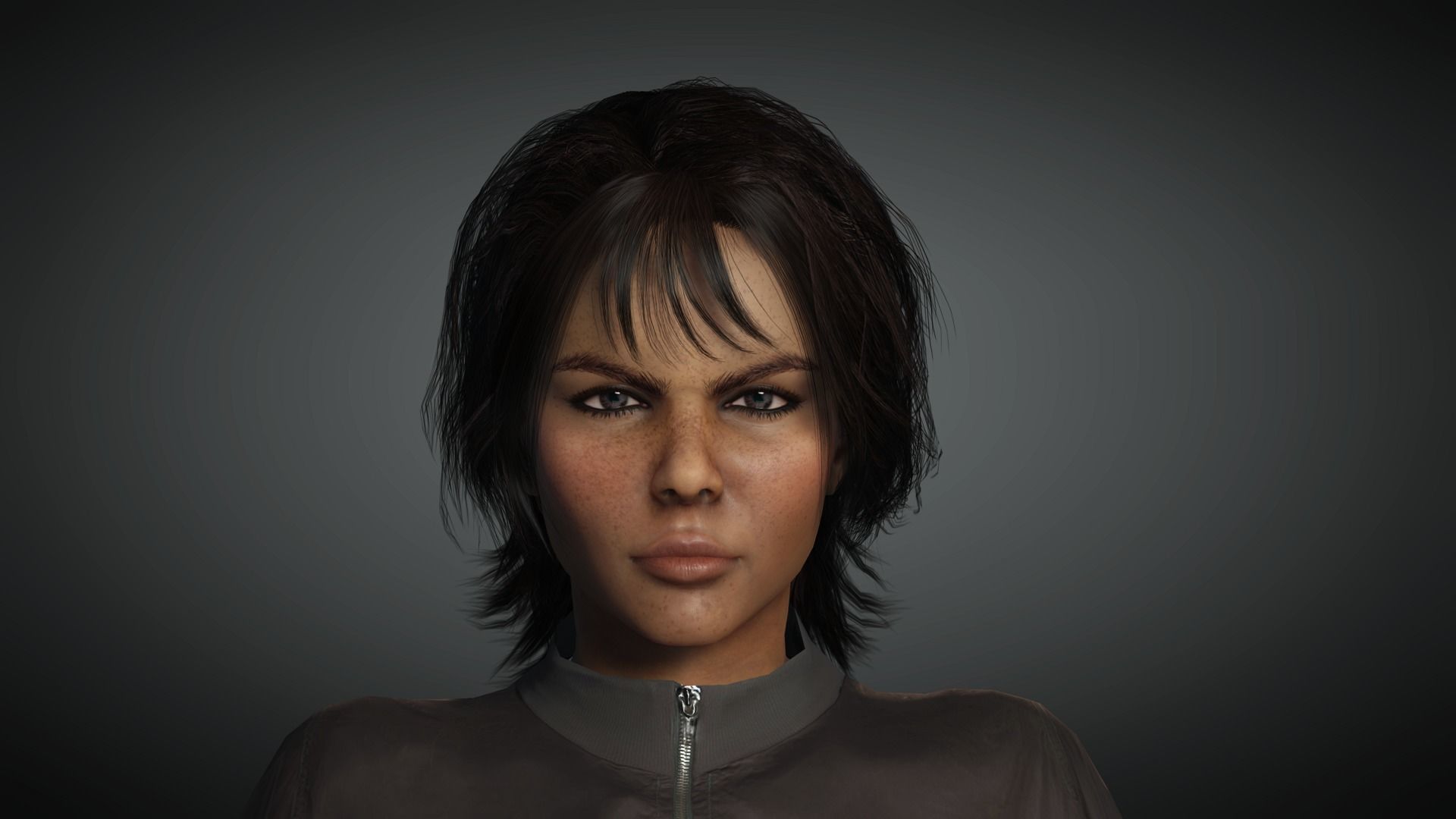 AAA Realistic Female Character 26 Low-poly 3D model_15