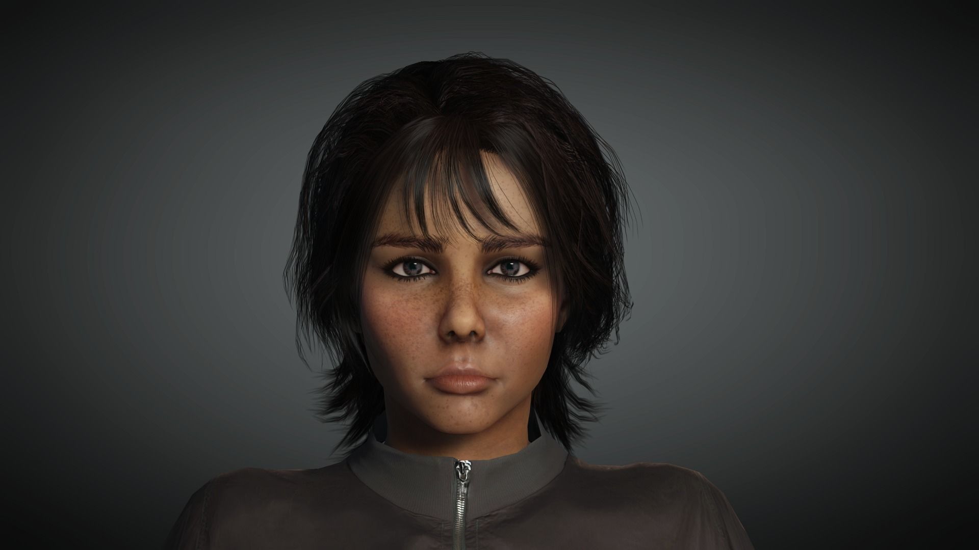 AAA Realistic Female Character 26 Low-poly 3D model_14
